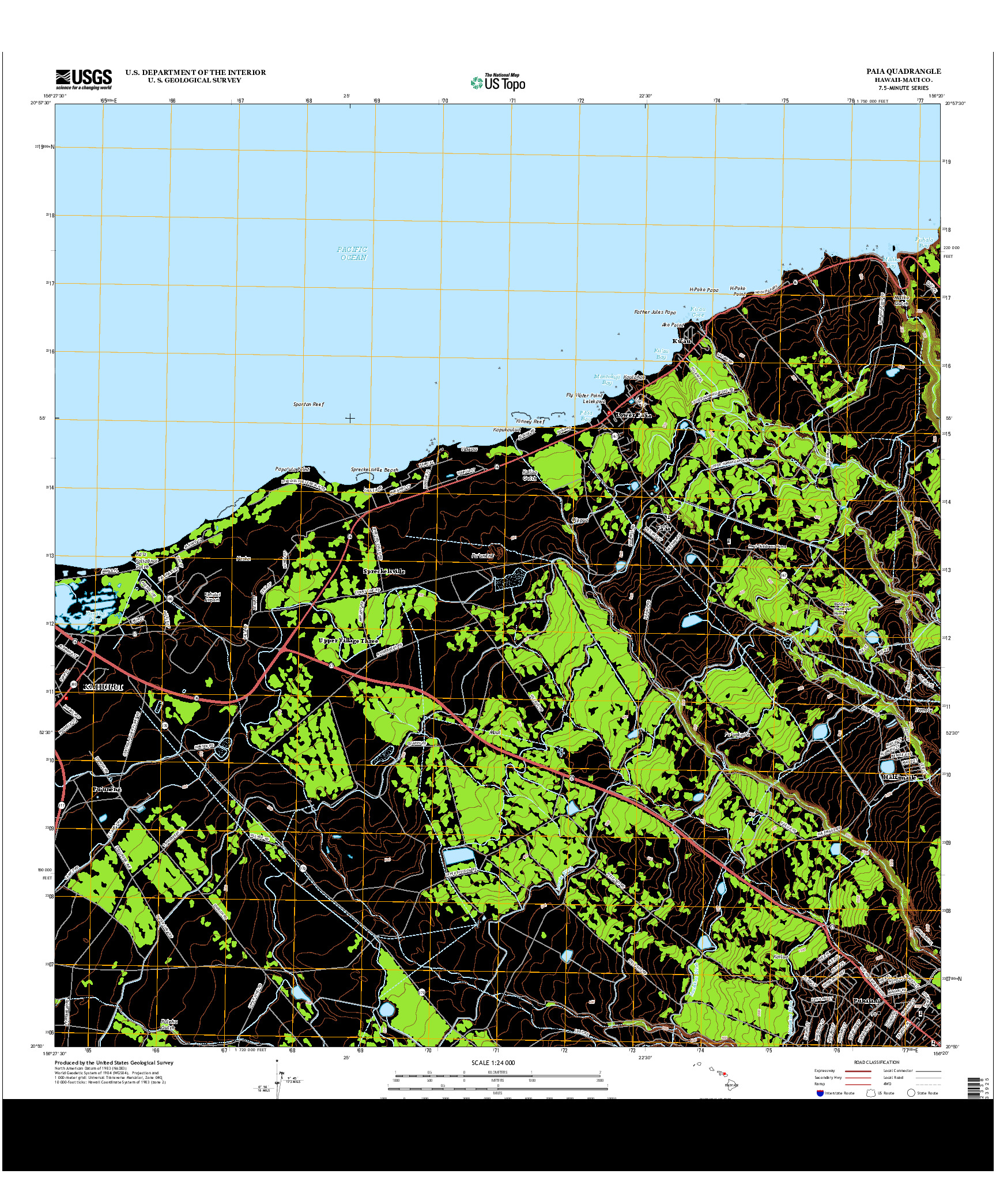 USGS US TOPO 7.5-MINUTE MAP FOR PAIA, HI 2013