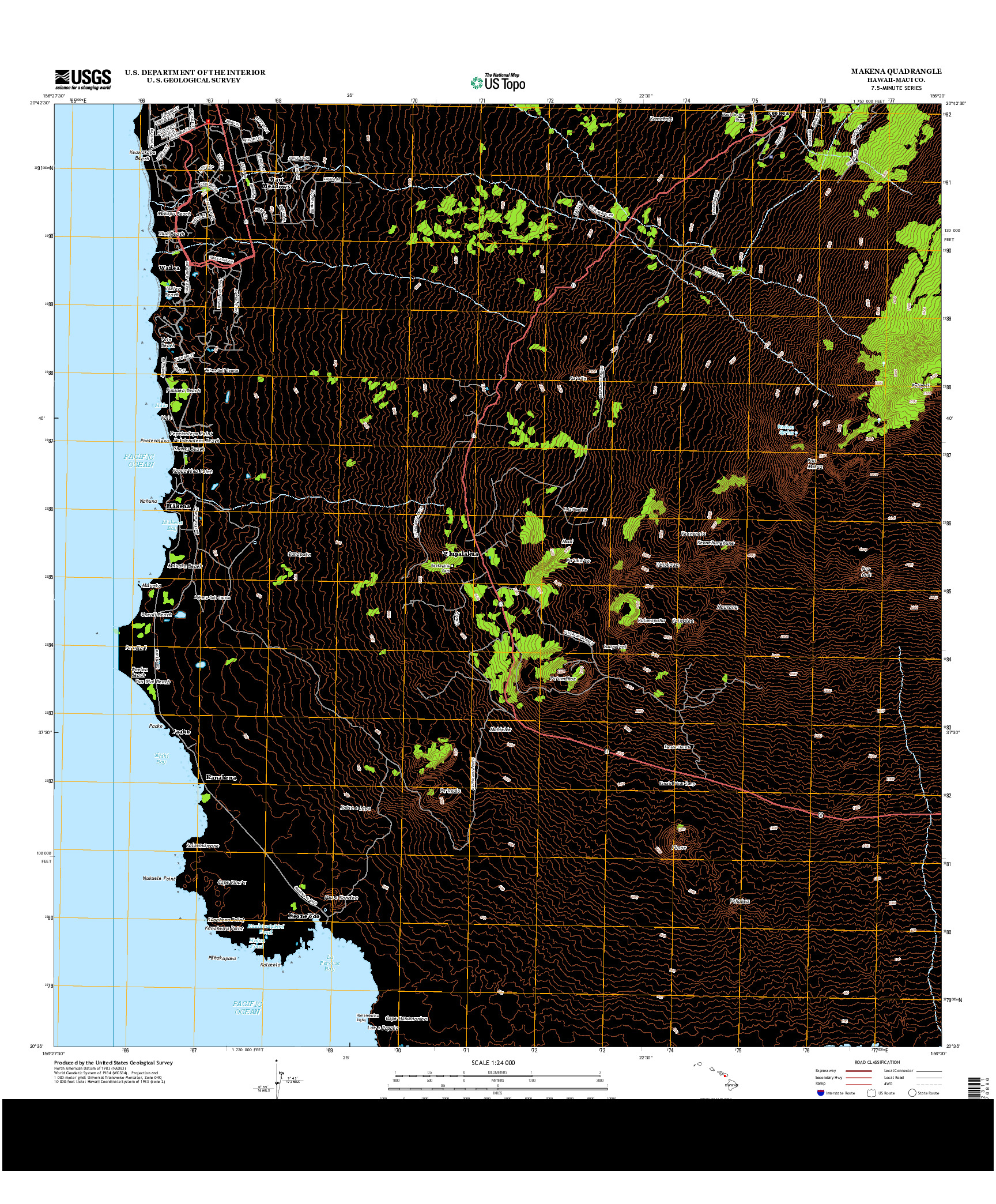 USGS US TOPO 7.5-MINUTE MAP FOR MAKENA, HI 2013