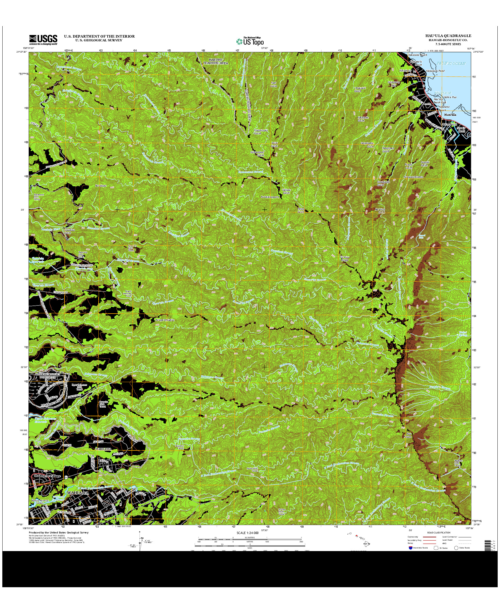 USGS US TOPO 7.5-MINUTE MAP FOR HAU`ULA, HI 2013