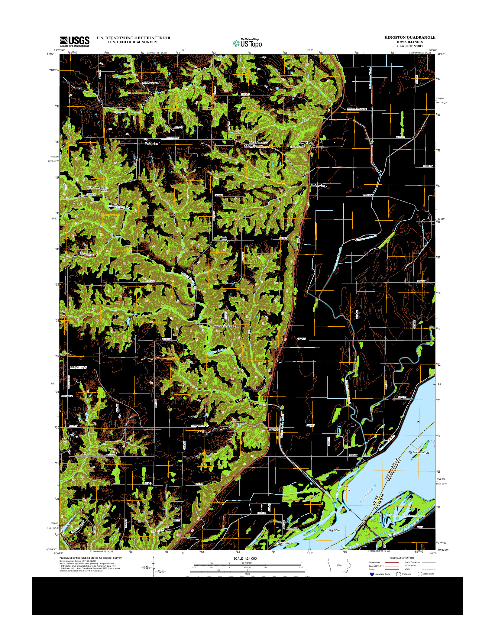 USGS US TOPO 7.5-MINUTE MAP FOR KINGSTON, IA-IL 2013