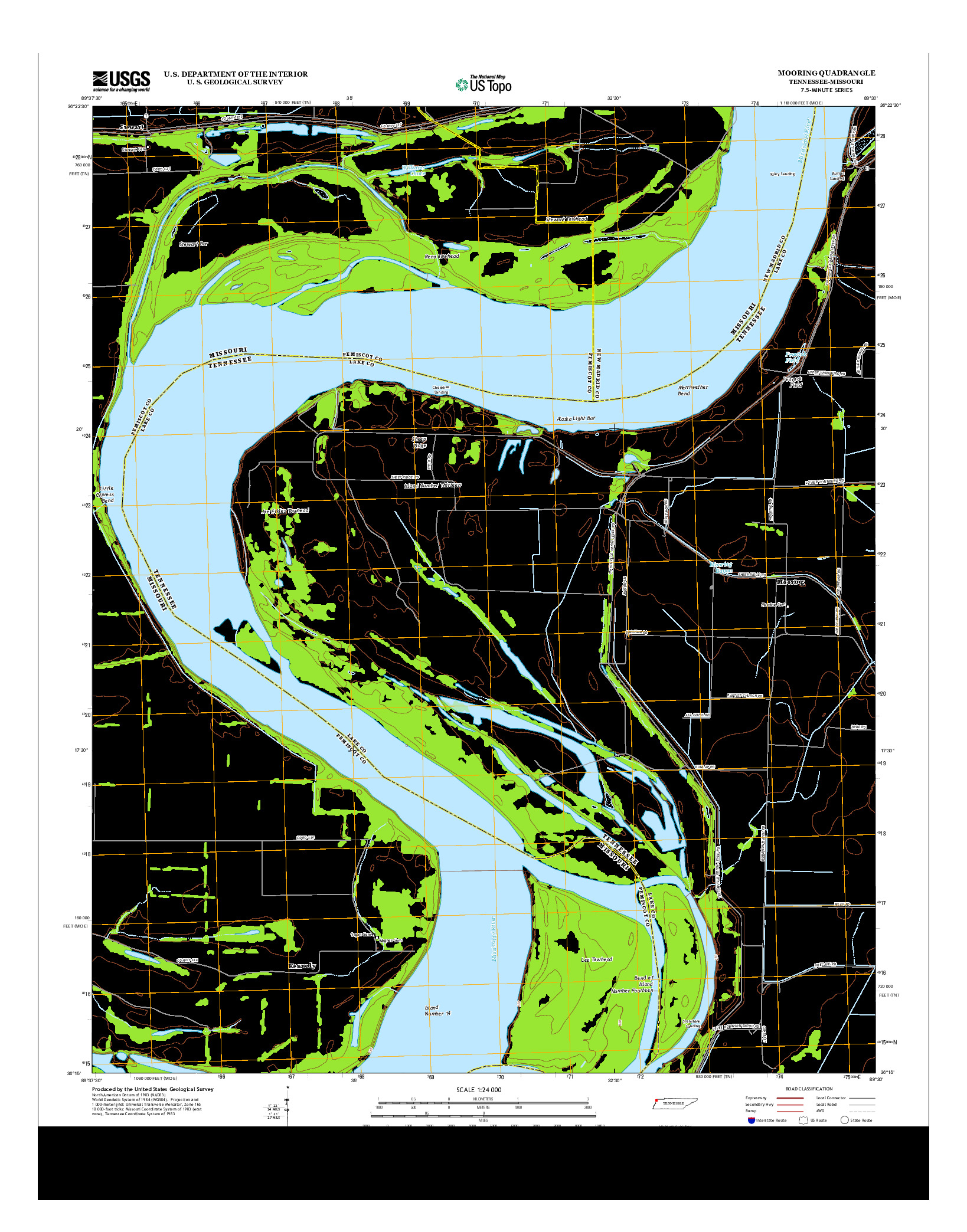 USGS US TOPO 7.5-MINUTE MAP FOR MOORING, TN-MO 2013