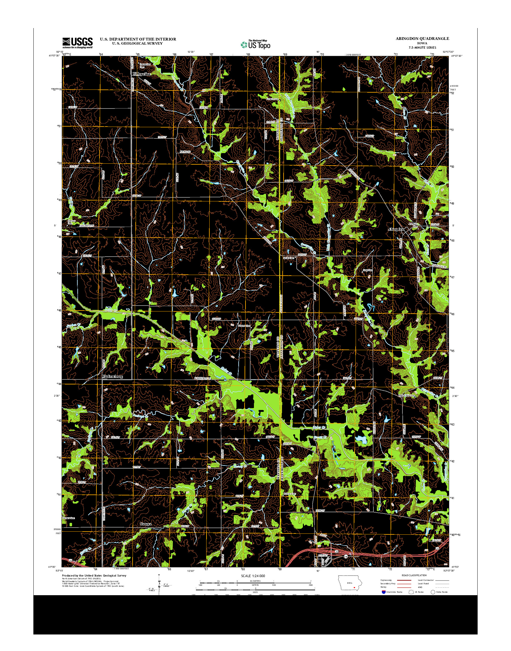 USGS US TOPO 7.5-MINUTE MAP FOR ABINGDON, IA 2013