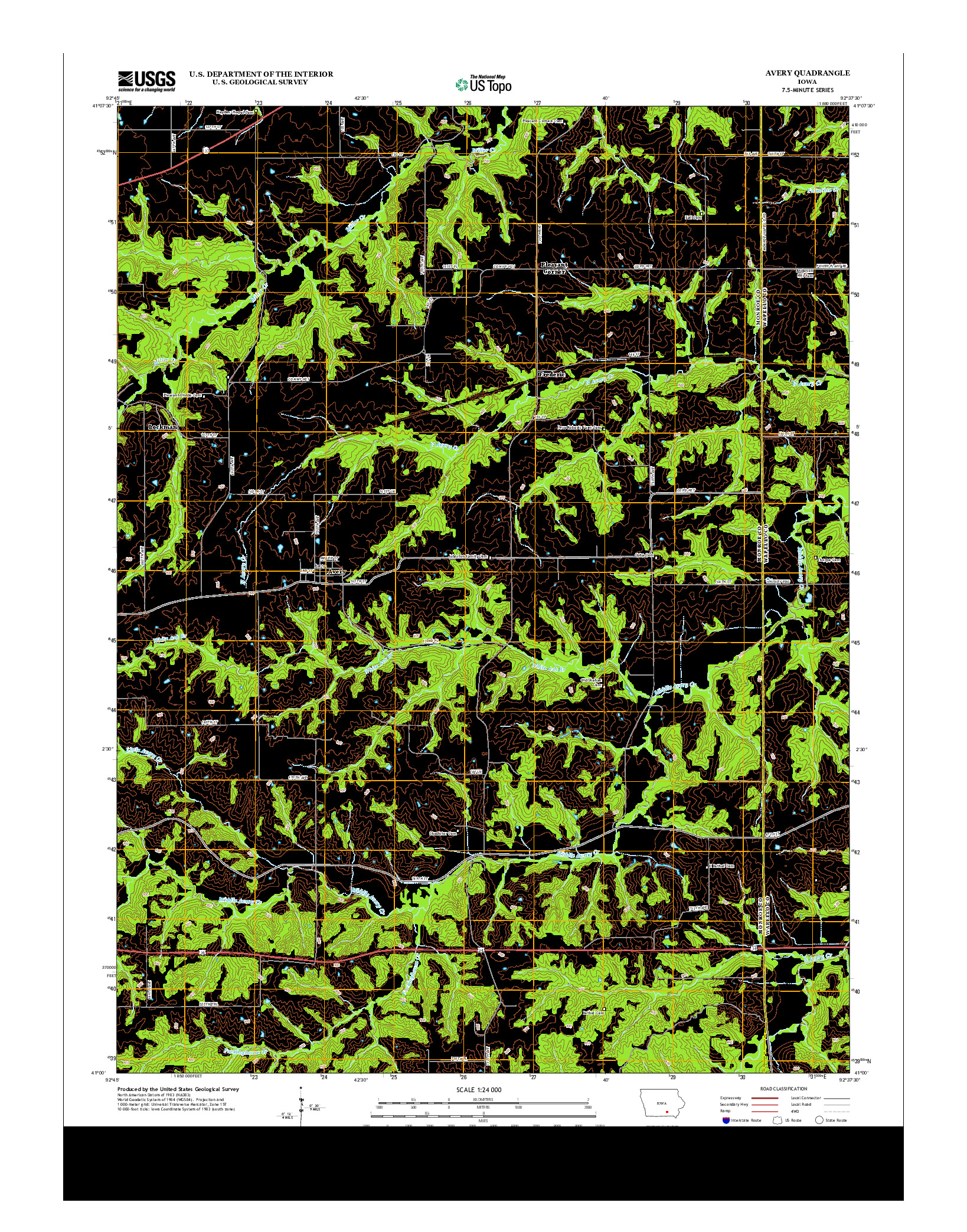USGS US TOPO 7.5-MINUTE MAP FOR AVERY, IA 2013