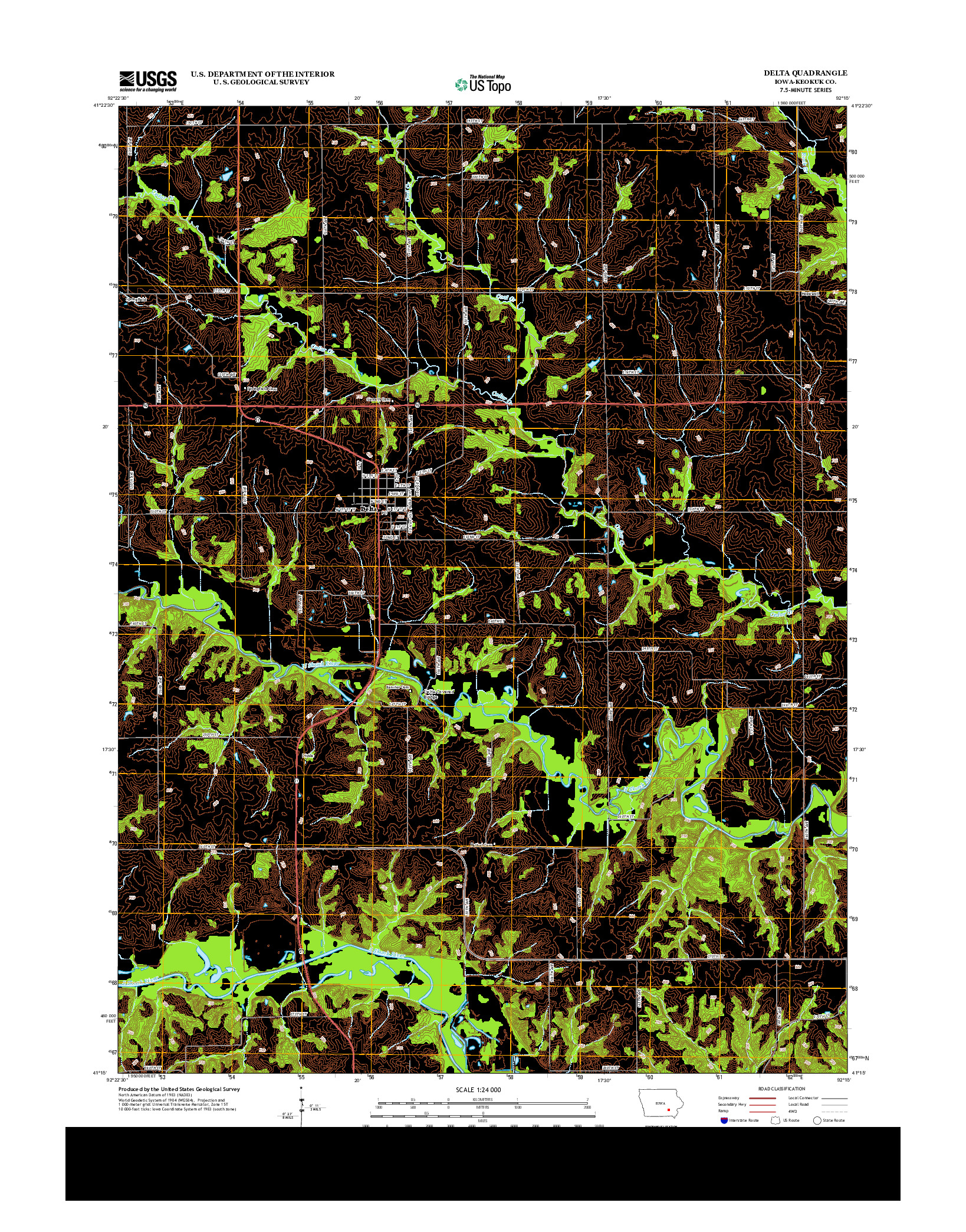 USGS US TOPO 7.5-MINUTE MAP FOR DELTA, IA 2013
