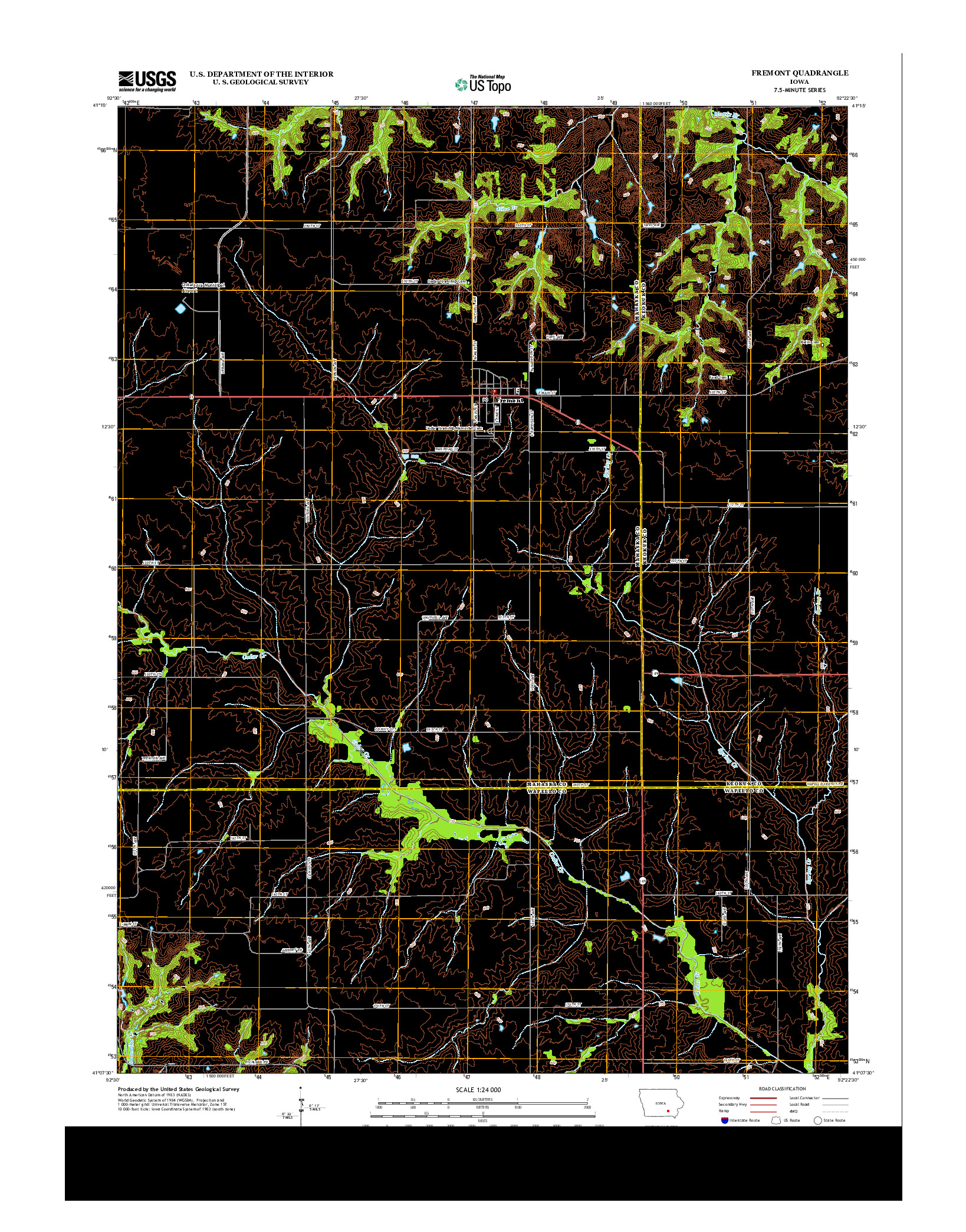 USGS US TOPO 7.5-MINUTE MAP FOR FREMONT, IA 2013