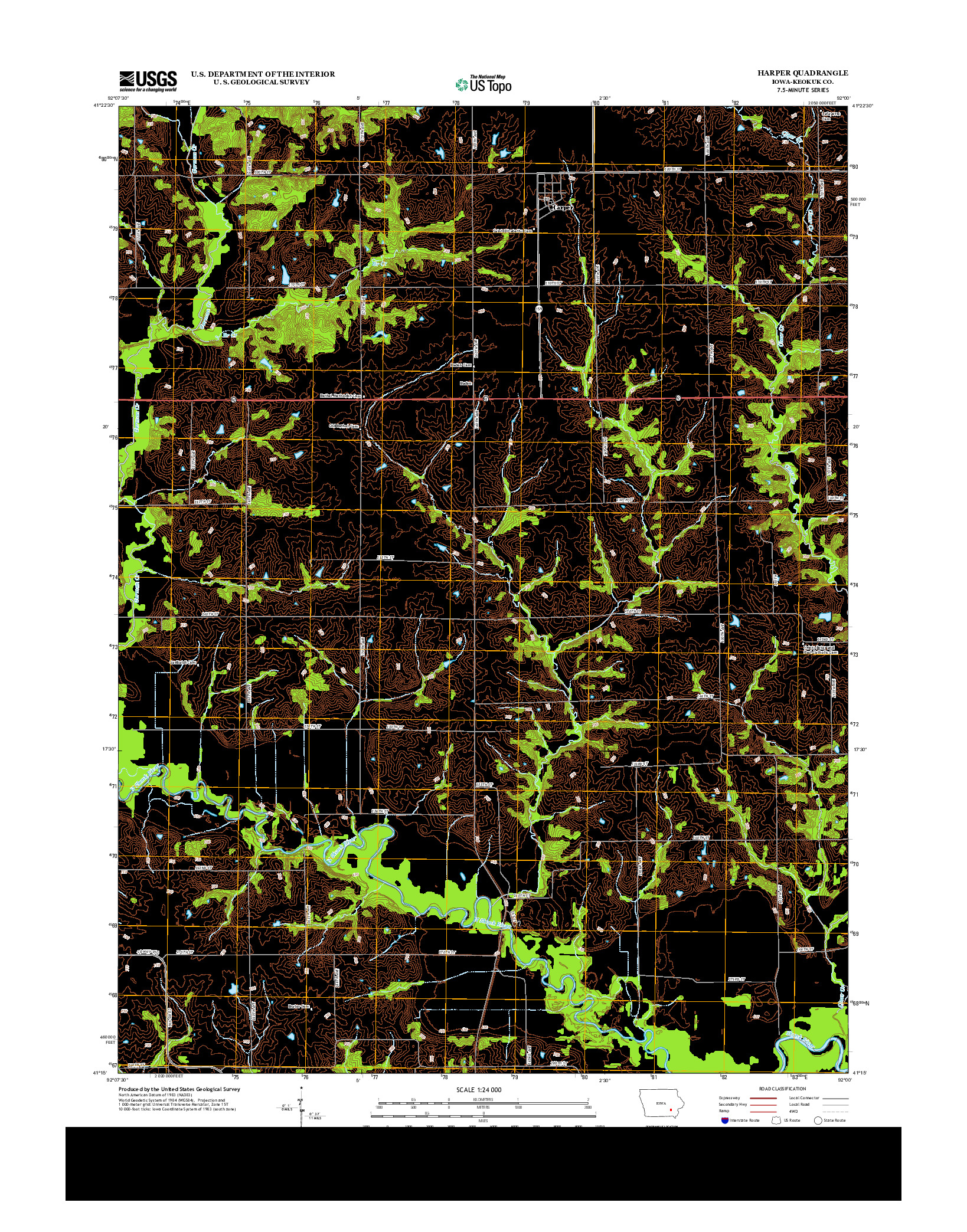 USGS US TOPO 7.5-MINUTE MAP FOR HARPER, IA 2013