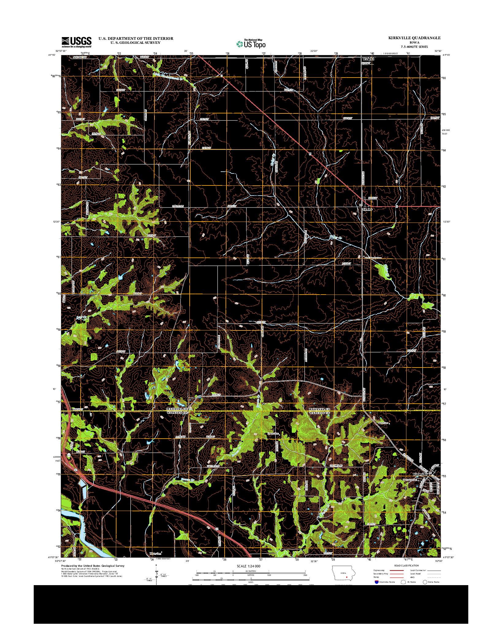USGS US TOPO 7.5-MINUTE MAP FOR KIRKVILLE, IA 2013