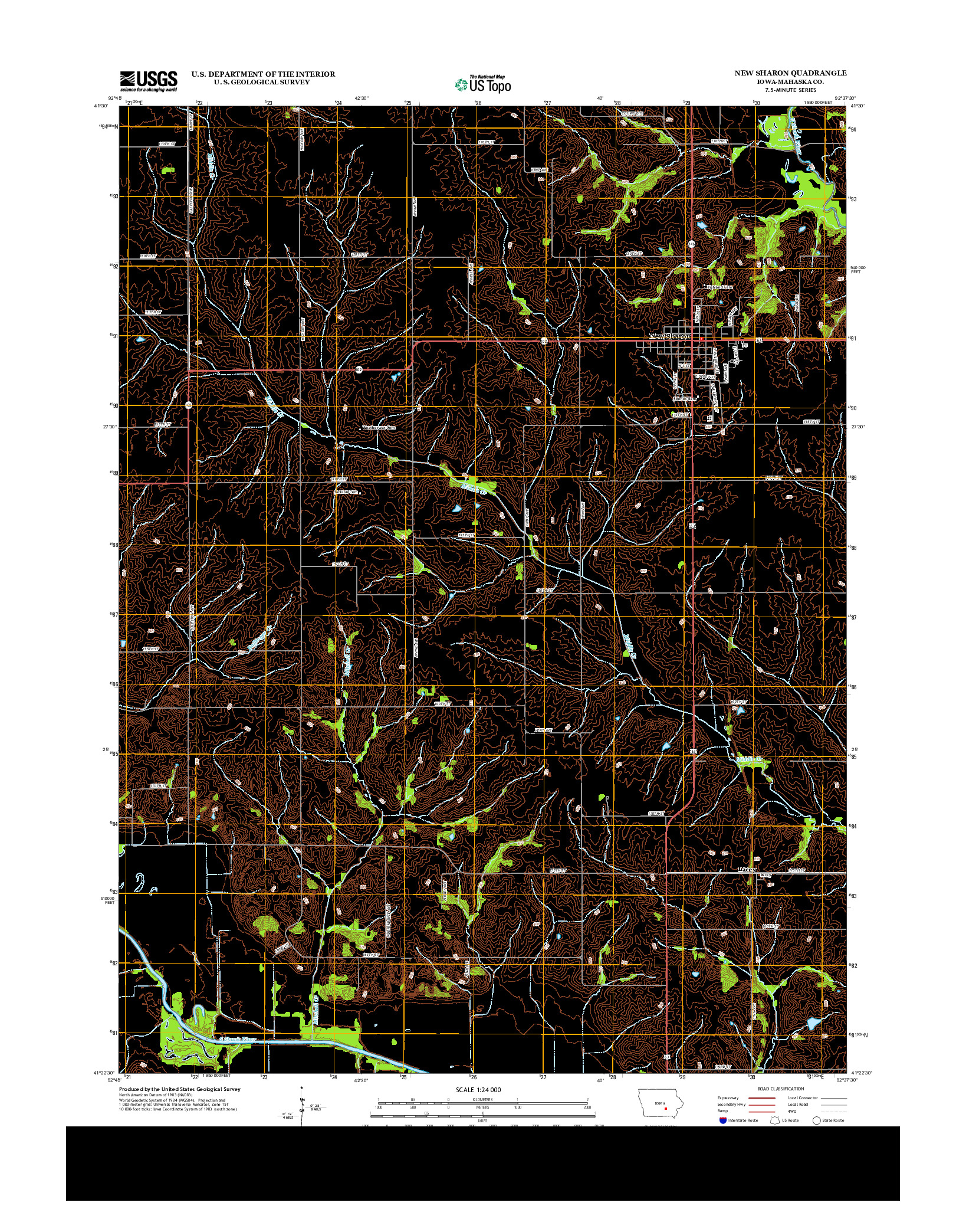 USGS US TOPO 7.5-MINUTE MAP FOR NEW SHARON, IA 2013