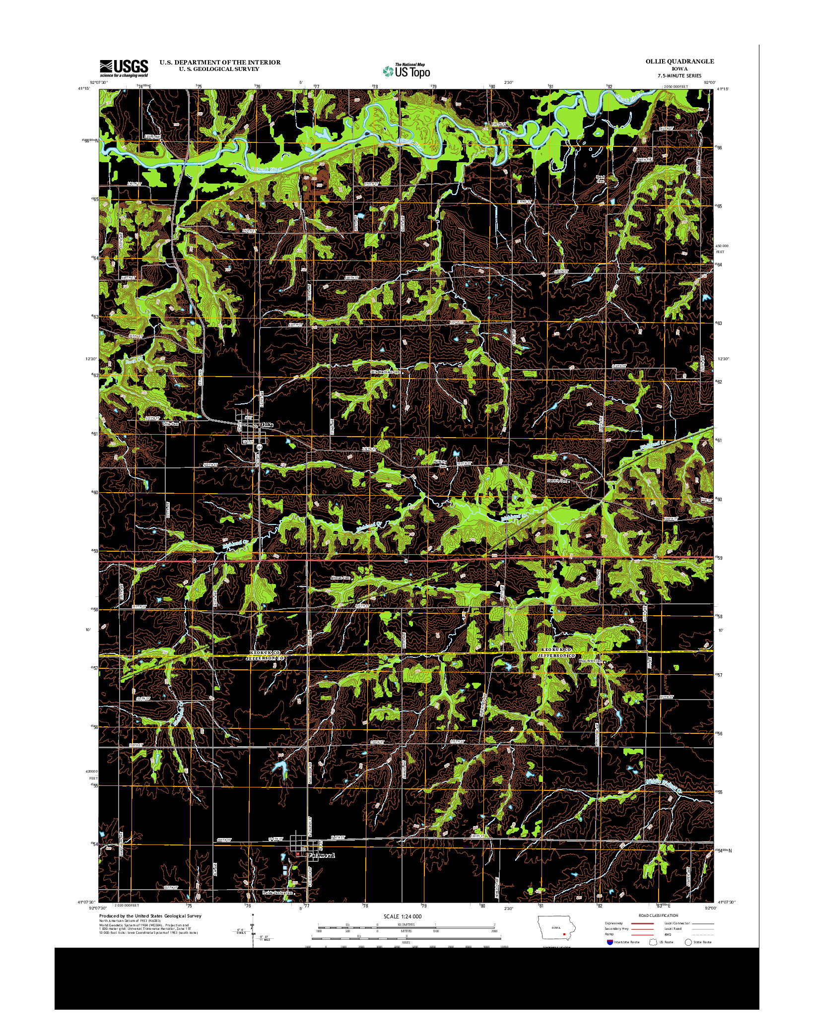 USGS US TOPO 7.5-MINUTE MAP FOR OLLIE, IA 2013