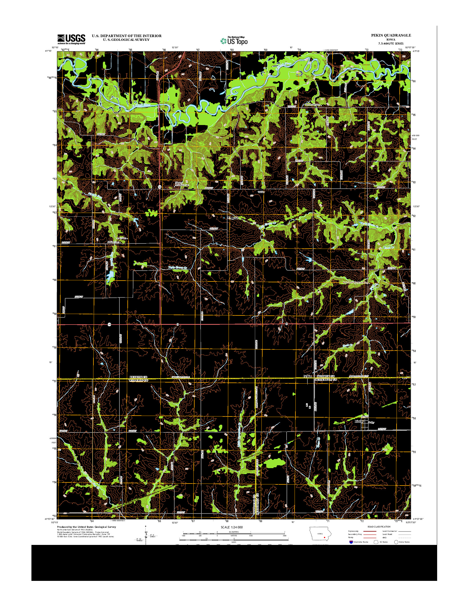 USGS US TOPO 7.5-MINUTE MAP FOR PEKIN, IA 2013