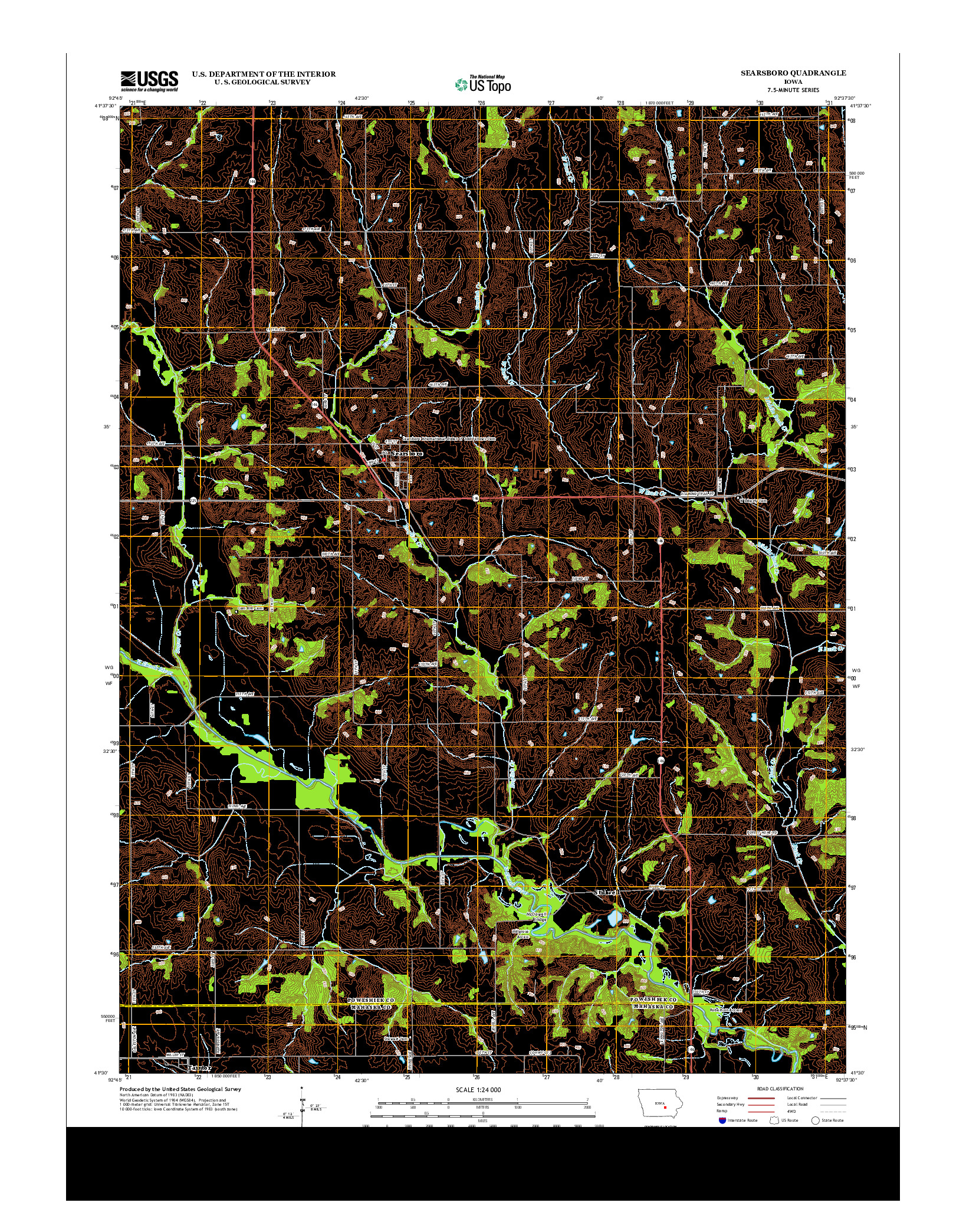 USGS US TOPO 7.5-MINUTE MAP FOR SEARSBORO, IA 2013