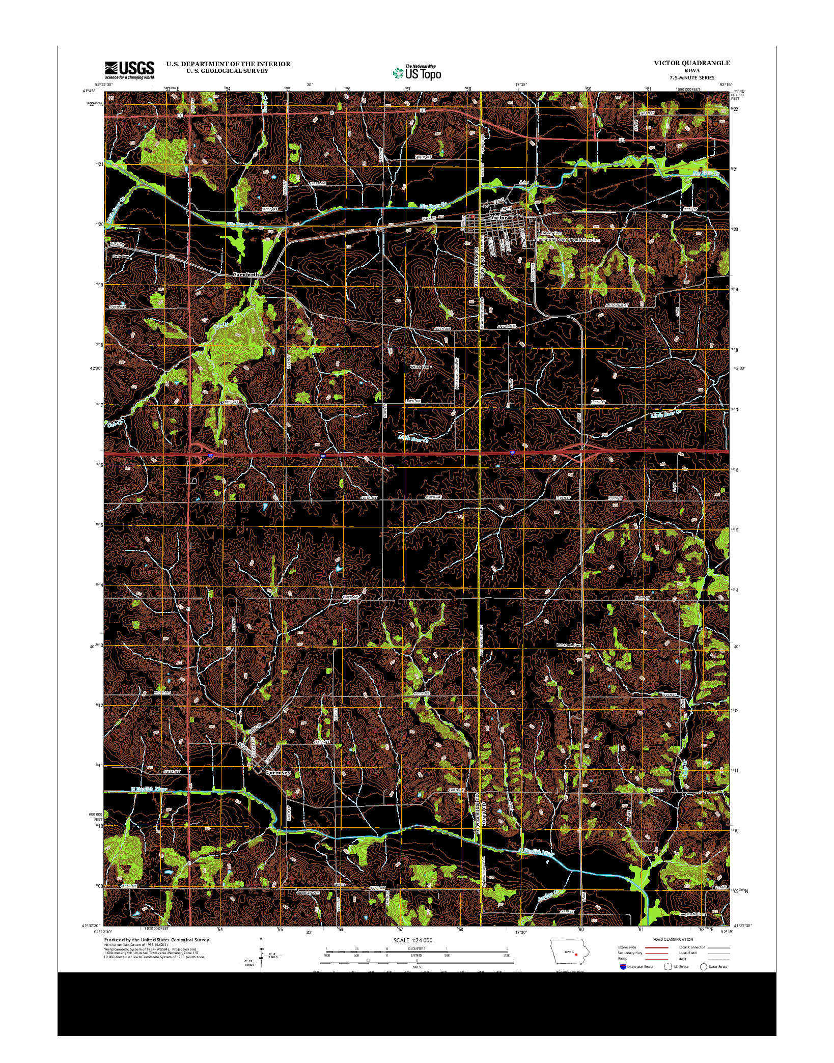 USGS US TOPO 7.5-MINUTE MAP FOR VICTOR, IA 2013