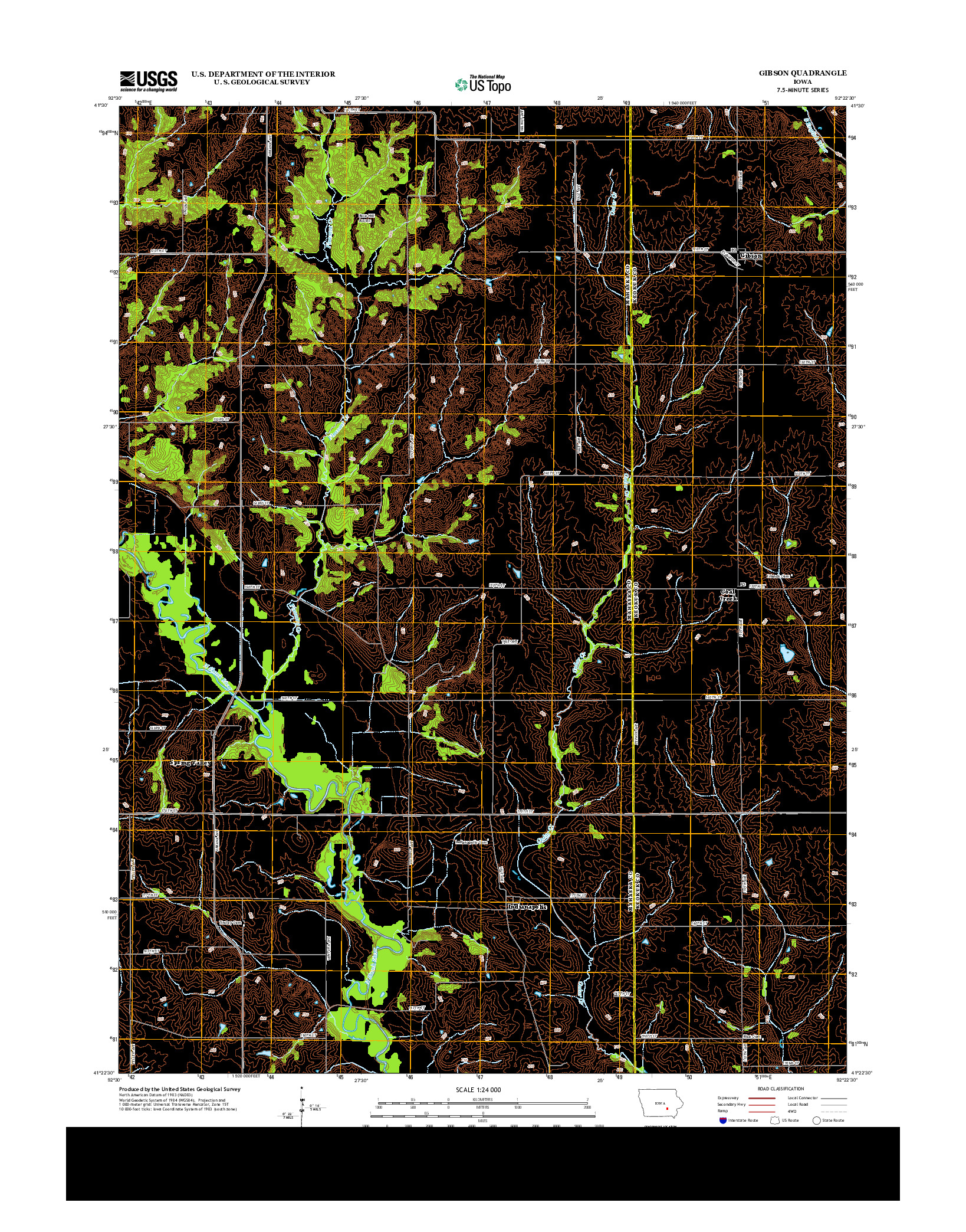 USGS US TOPO 7.5-MINUTE MAP FOR GIBSON, IA 2013