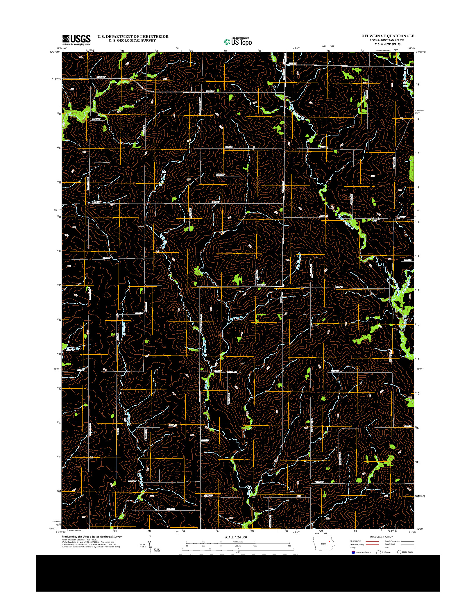USGS US TOPO 7.5-MINUTE MAP FOR OELWEIN SE, IA 2013