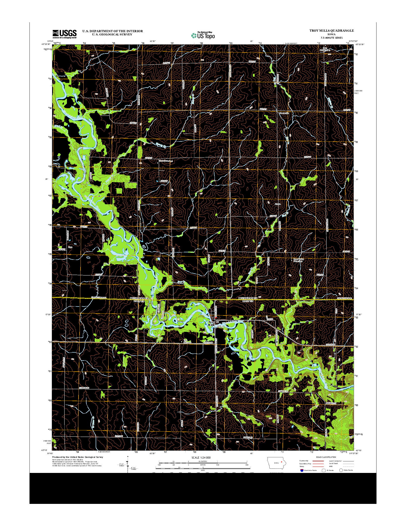 USGS US TOPO 7.5-MINUTE MAP FOR TROY MILLS, IA 2013