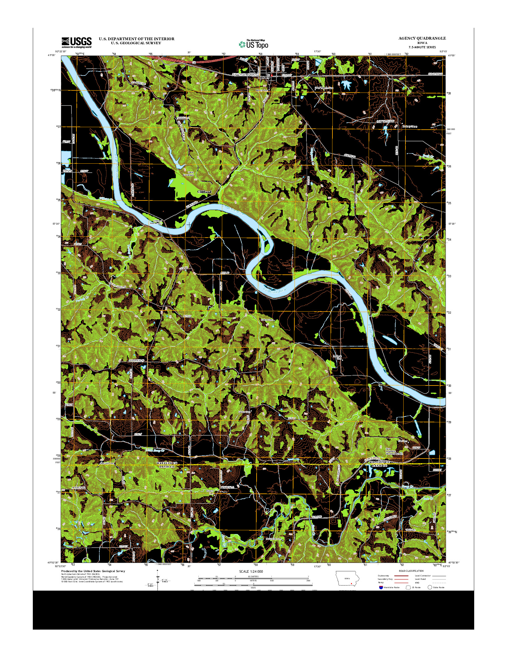 USGS US TOPO 7.5-MINUTE MAP FOR AGENCY, IA 2013