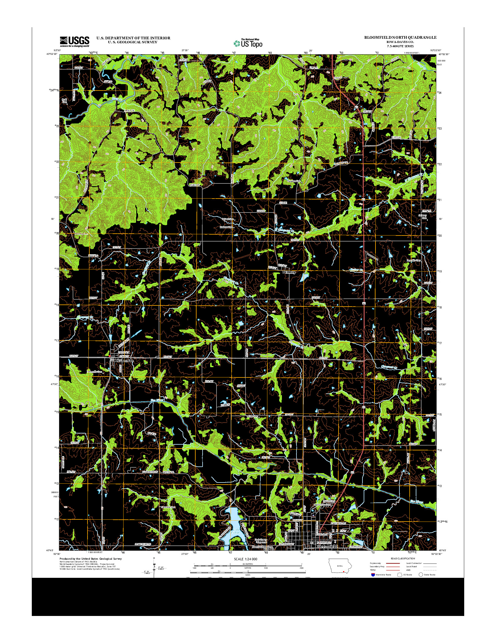 USGS US TOPO 7.5-MINUTE MAP FOR BLOOMFIELD NORTH, IA 2013