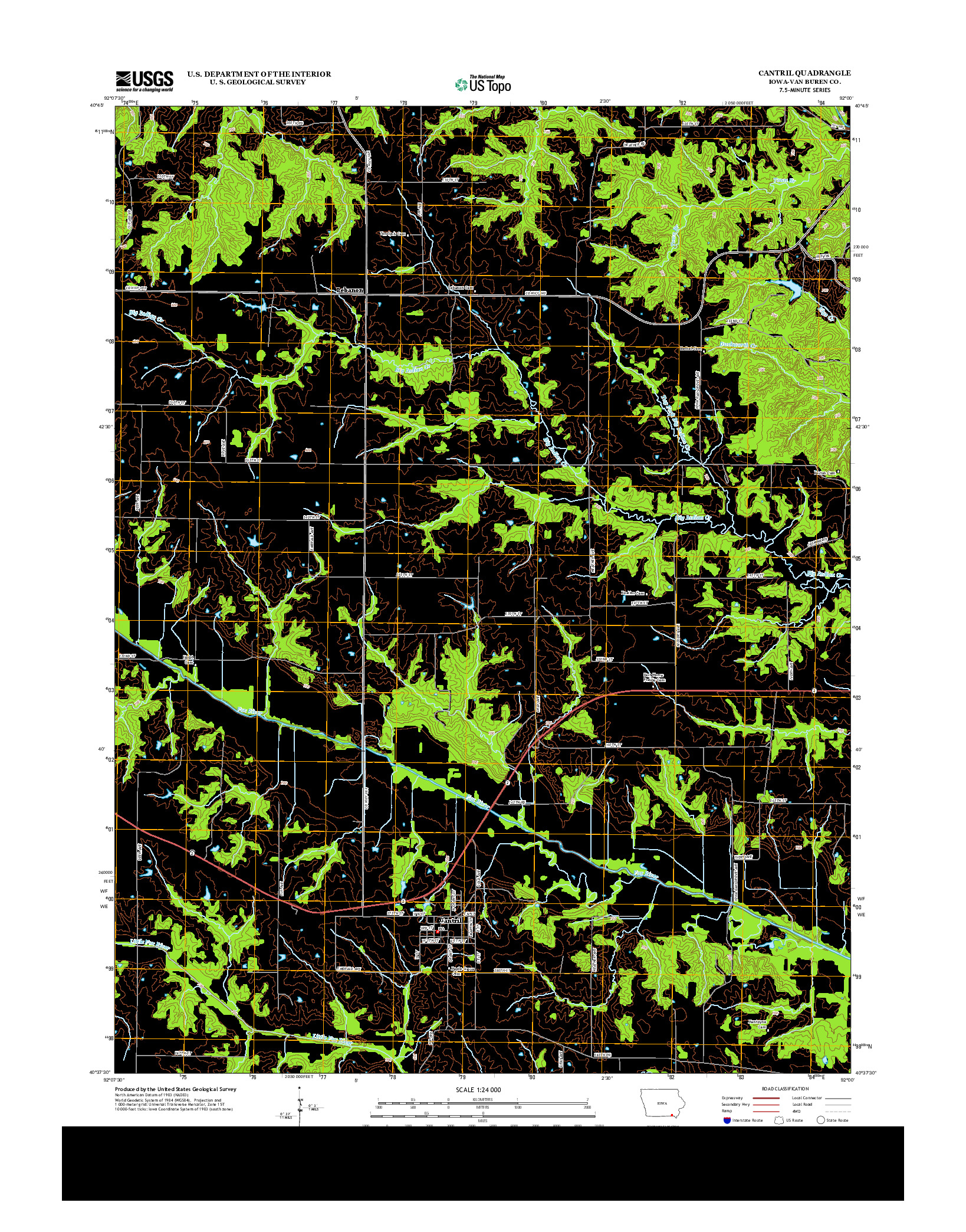 USGS US TOPO 7.5-MINUTE MAP FOR CANTRIL, IA 2013