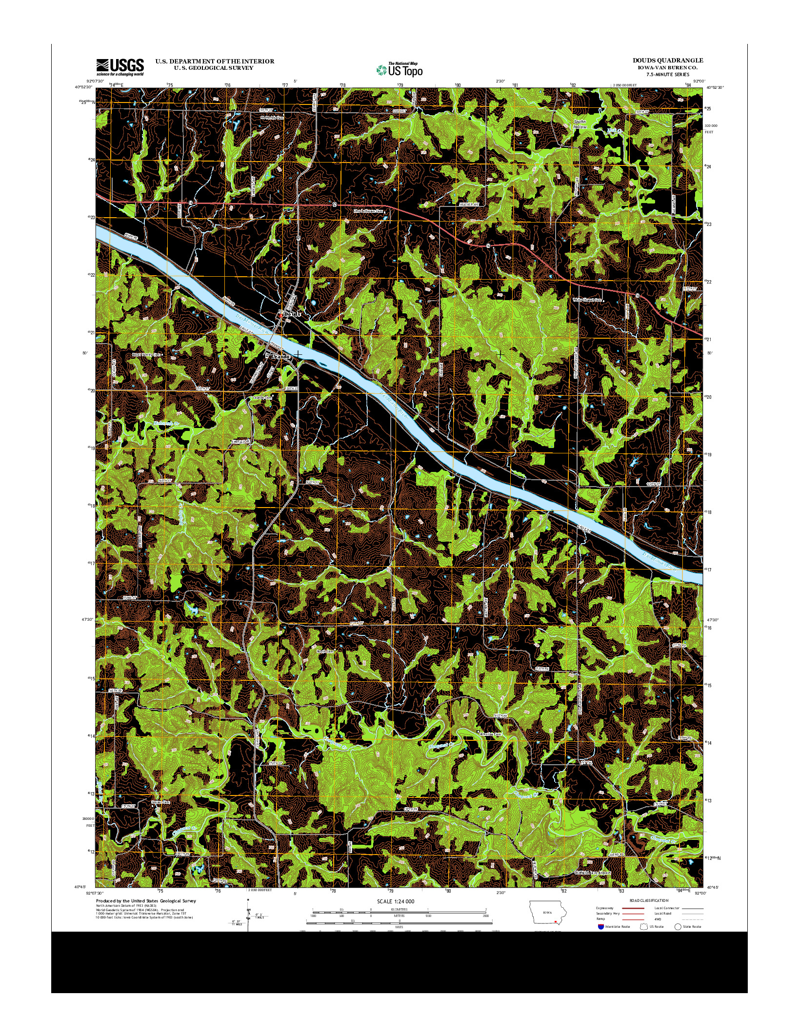 USGS US TOPO 7.5-MINUTE MAP FOR DOUDS, IA 2013