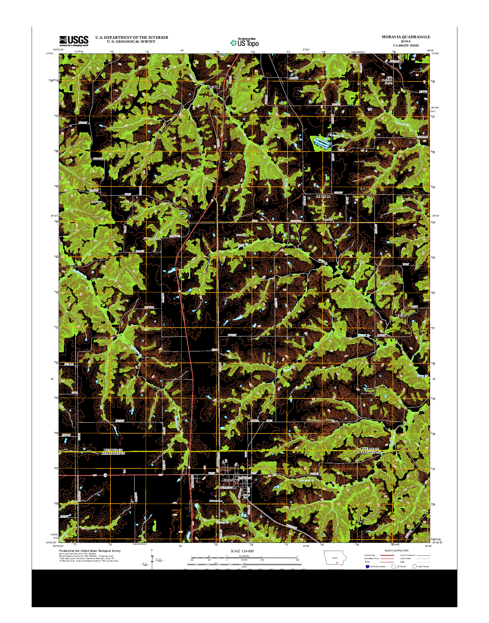 USGS US TOPO 7.5-MINUTE MAP FOR MORAVIA, IA 2013