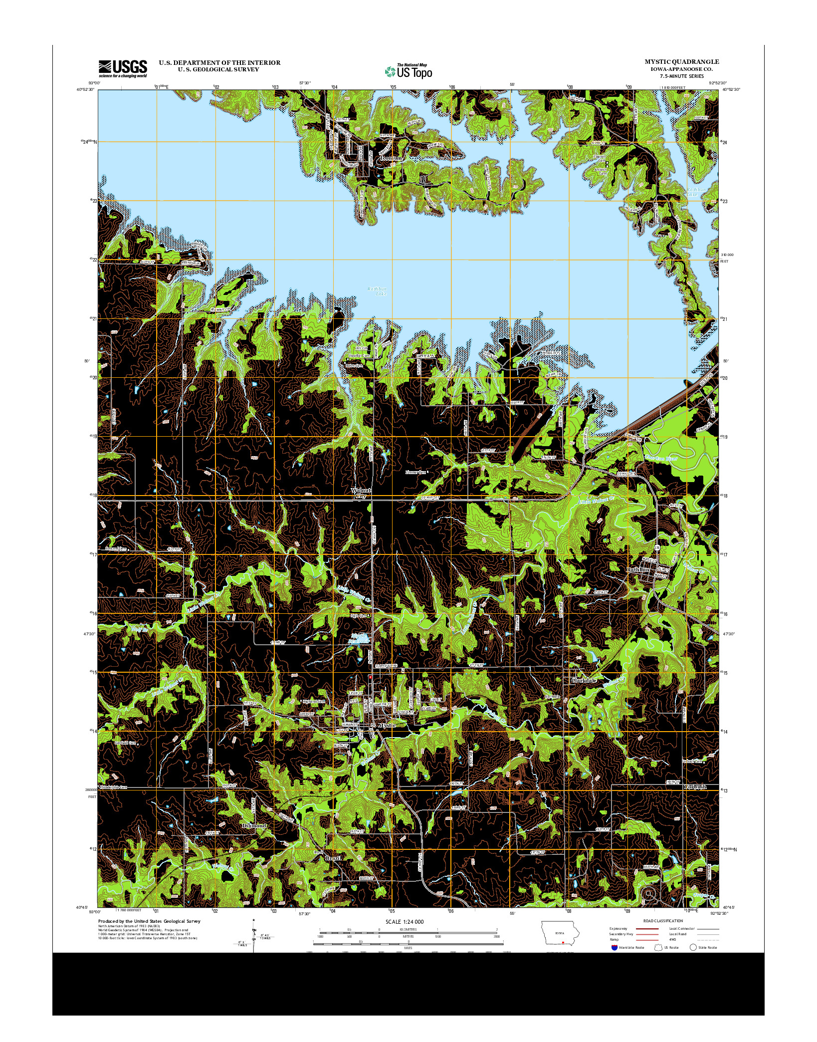 USGS US TOPO 7.5-MINUTE MAP FOR MYSTIC, IA 2013