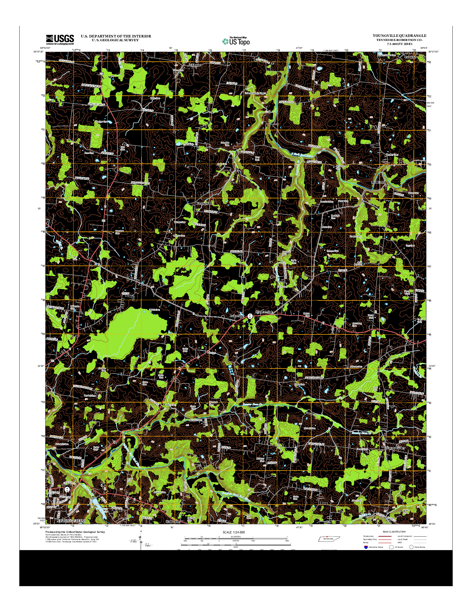 USGS US TOPO 7.5-MINUTE MAP FOR YOUNGVILLE, TN 2013