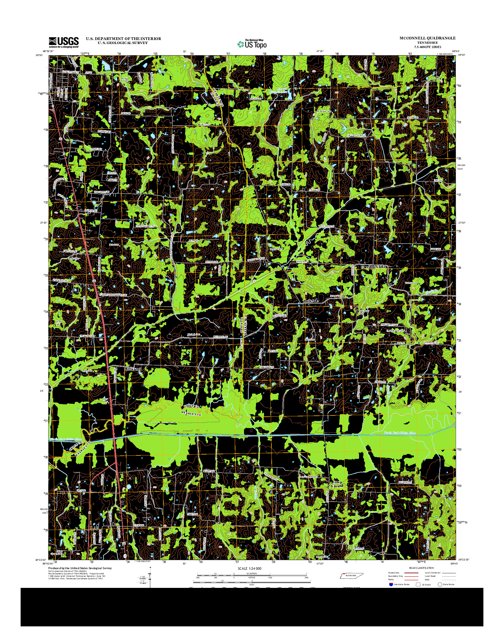 USGS US TOPO 7.5-MINUTE MAP FOR MCCONNELL, TN 2013