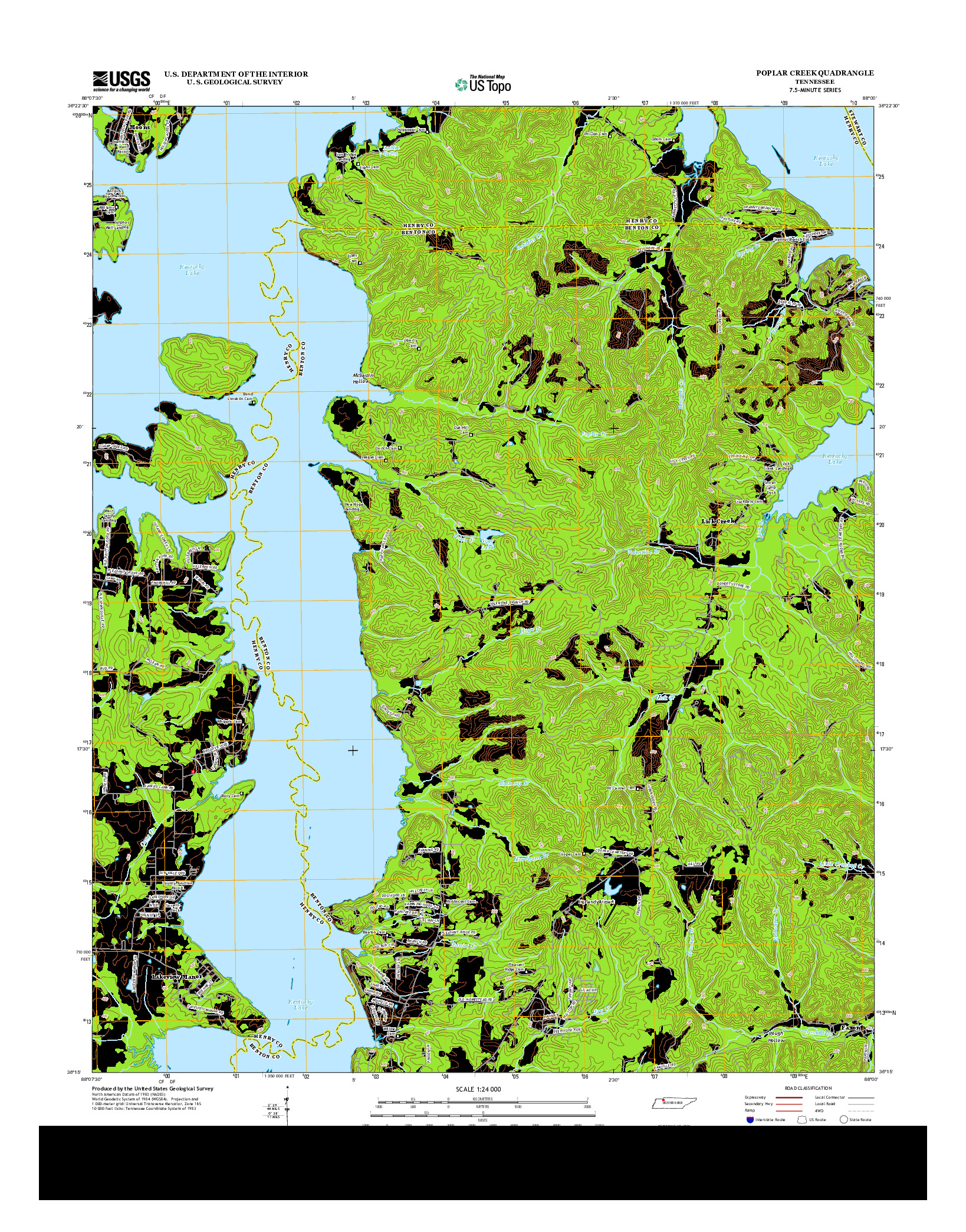 USGS US TOPO 7.5-MINUTE MAP FOR POPLAR CREEK, TN 2013