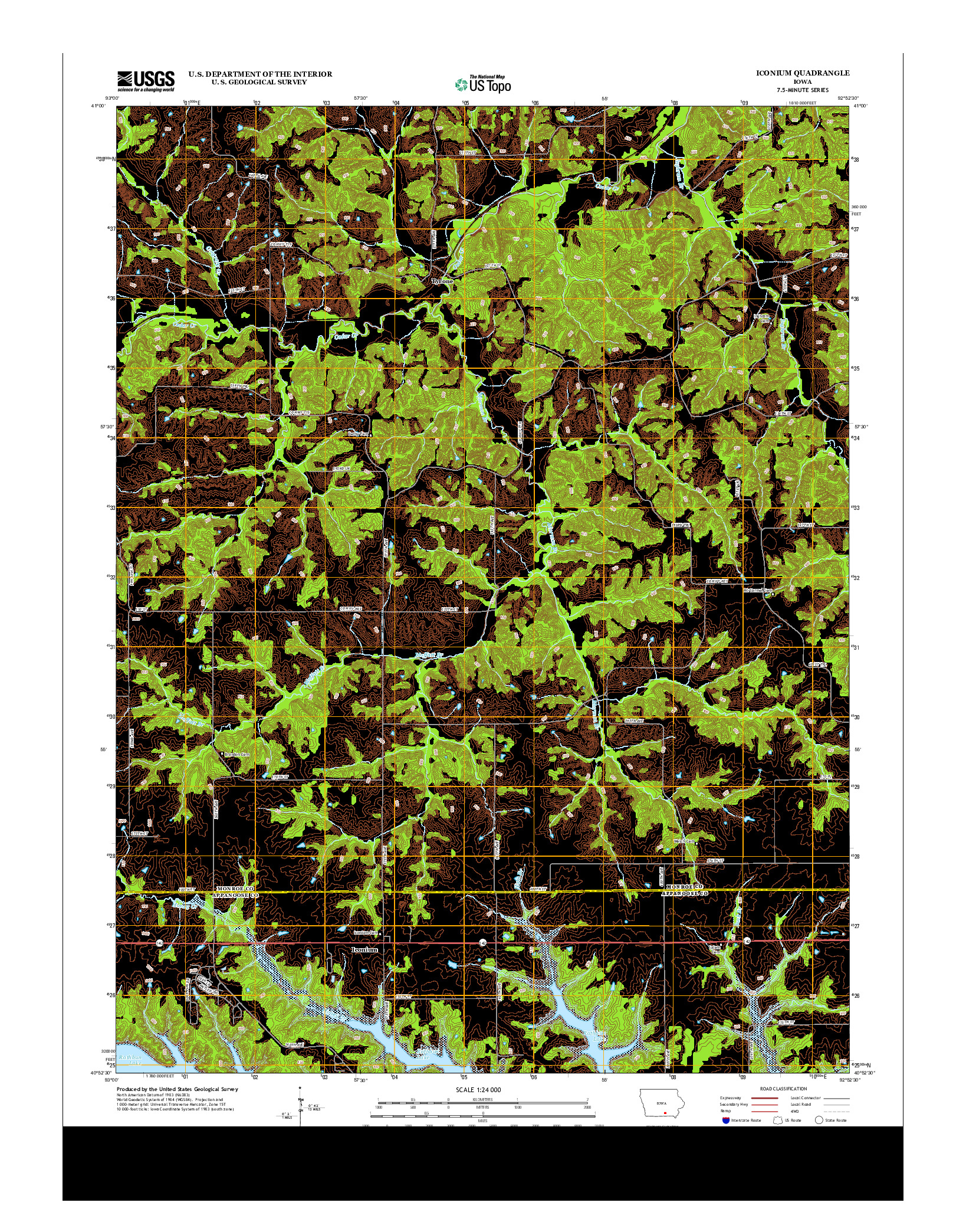 USGS US TOPO 7.5-MINUTE MAP FOR ICONIUM, IA 2013