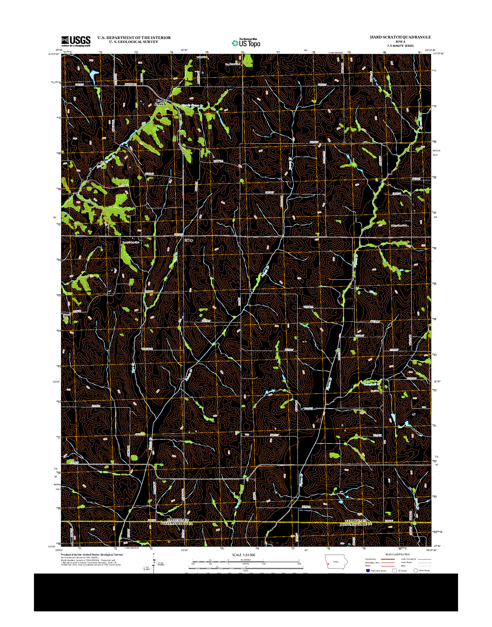USGS US TOPO 7.5-MINUTE MAP FOR HARD SCRATCH, IA 2013