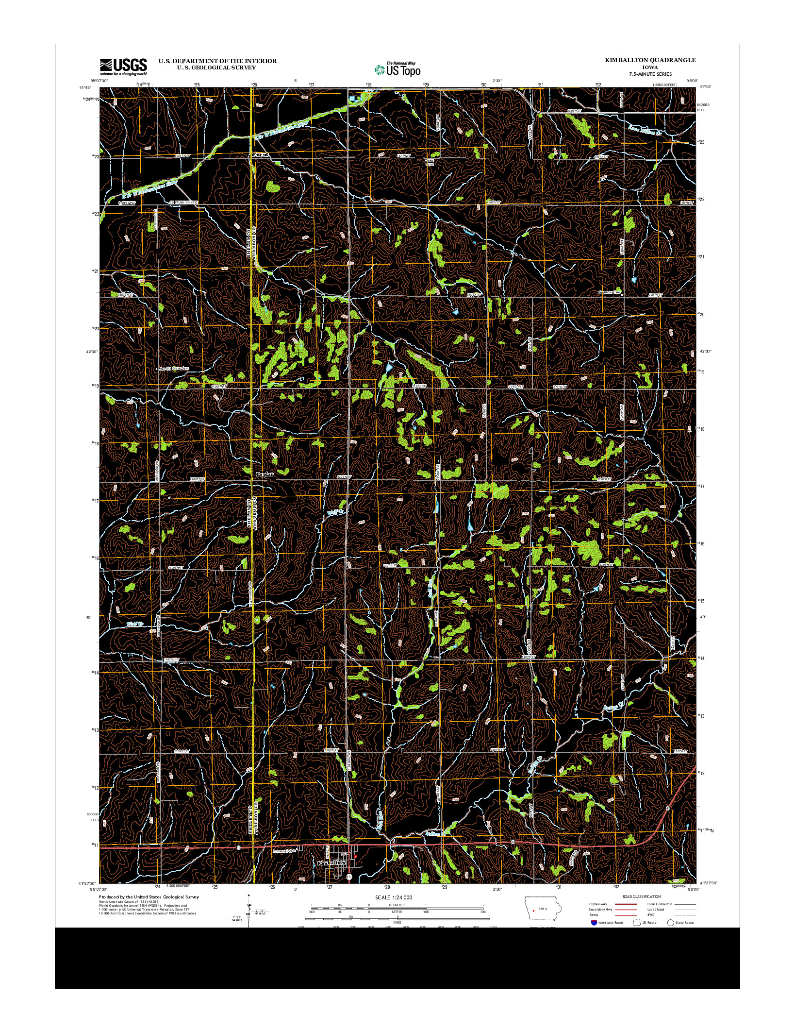 USGS US TOPO 7.5-MINUTE MAP FOR KIMBALLTON, IA 2013
