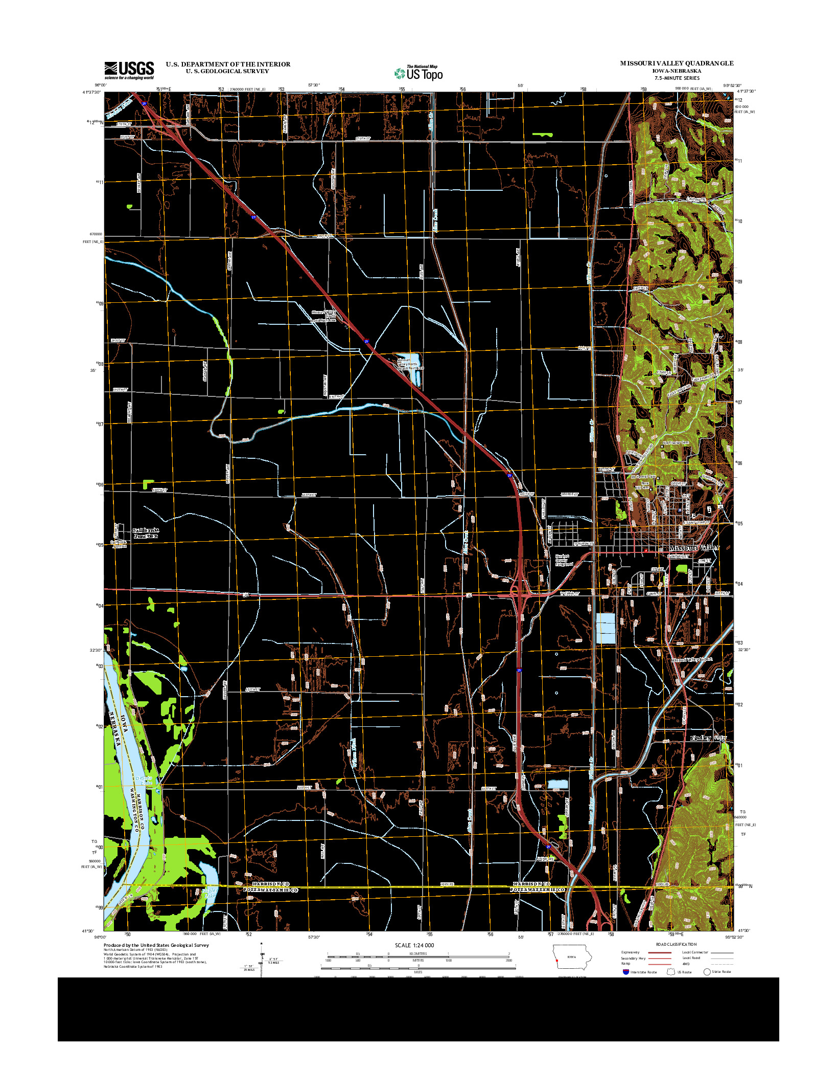 USGS US TOPO 7.5-MINUTE MAP FOR MISSOURI VALLEY, IA-NE 2013