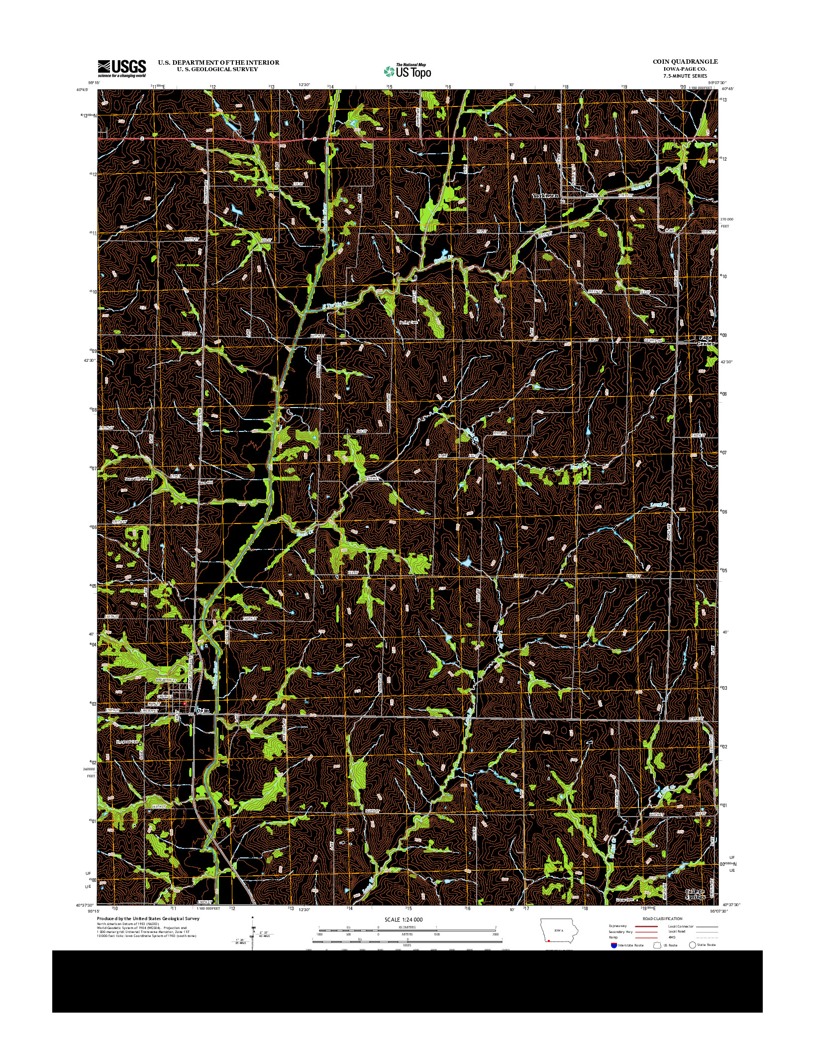 USGS US TOPO 7.5-MINUTE MAP FOR COIN, IA 2013