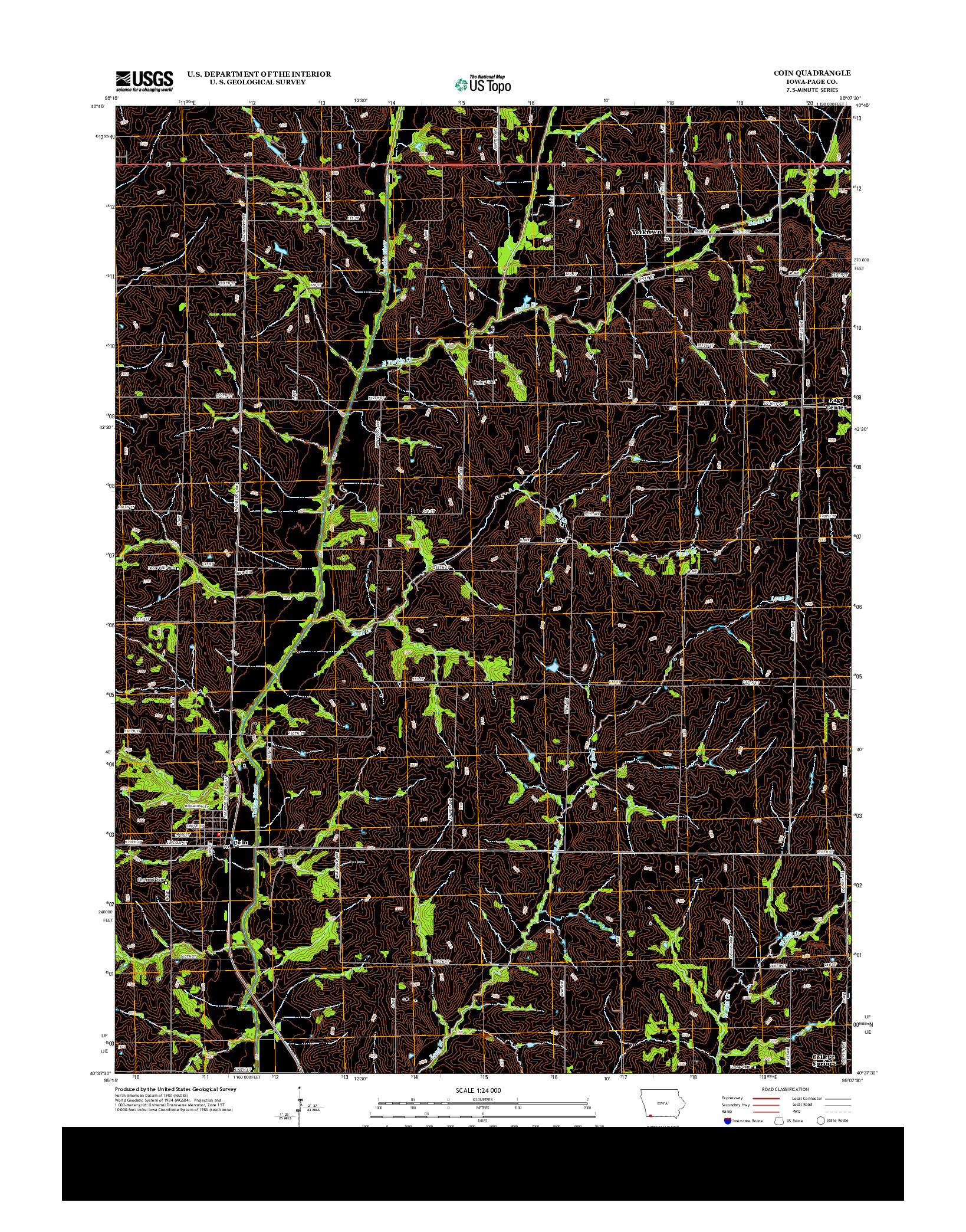 USGS US TOPO 7.5-MINUTE MAP FOR COIN, IA 2013