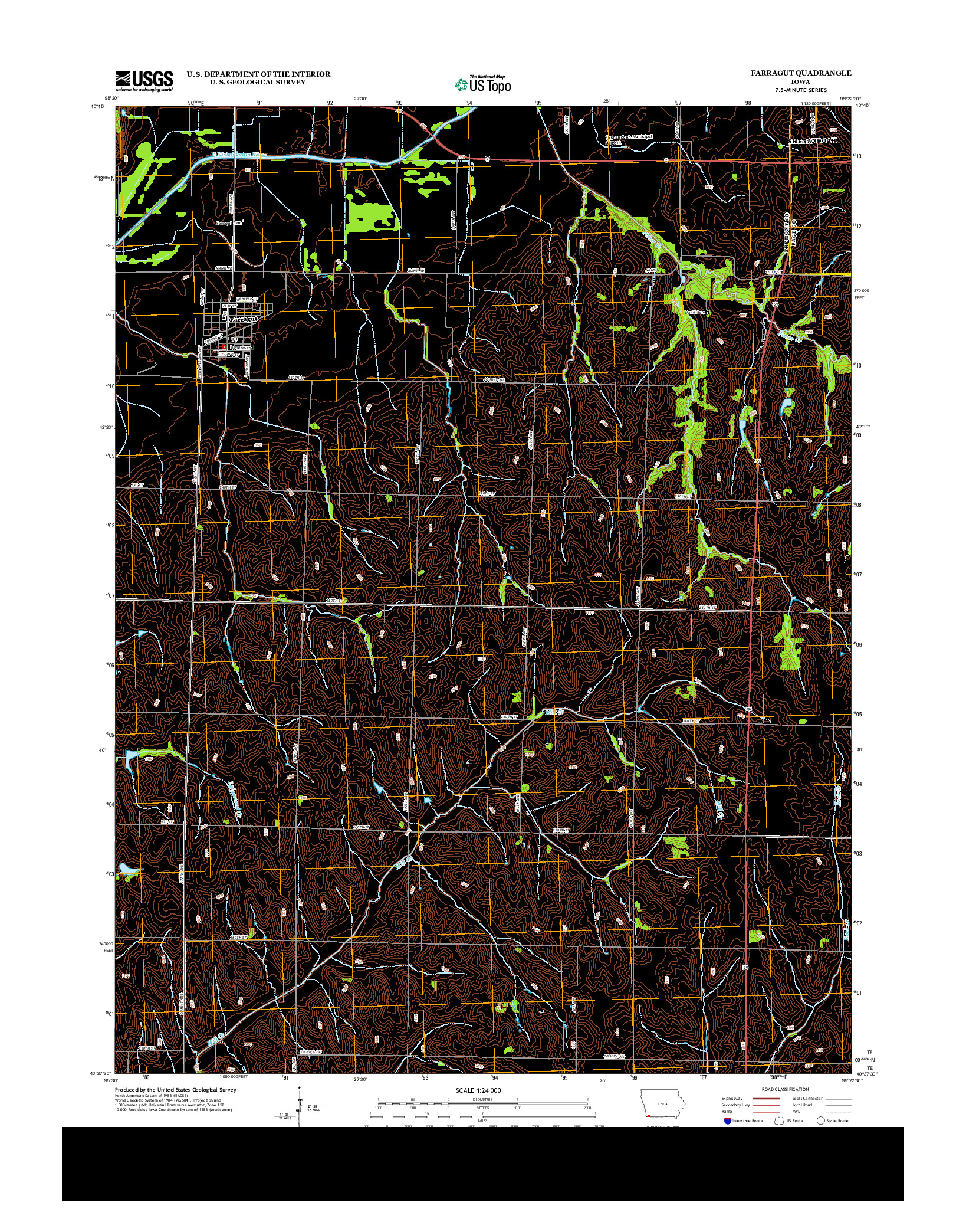 USGS US TOPO 7.5-MINUTE MAP FOR FARRAGUT, IA 2013