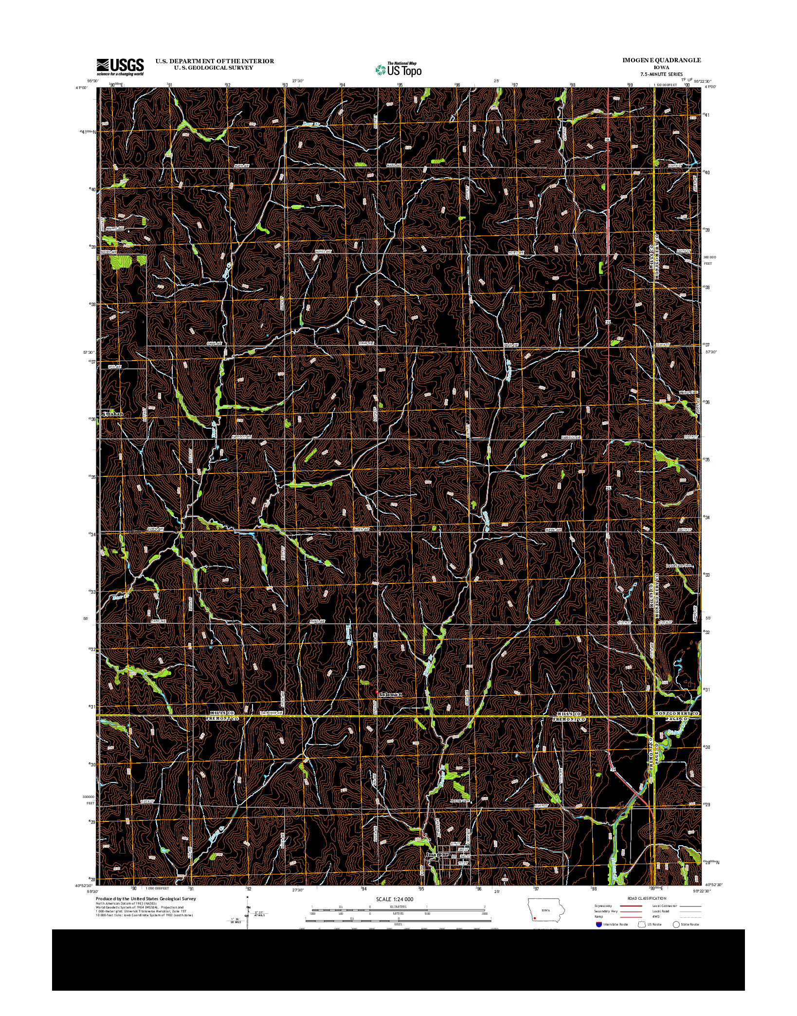 USGS US TOPO 7.5-MINUTE MAP FOR IMOGENE, IA 2013