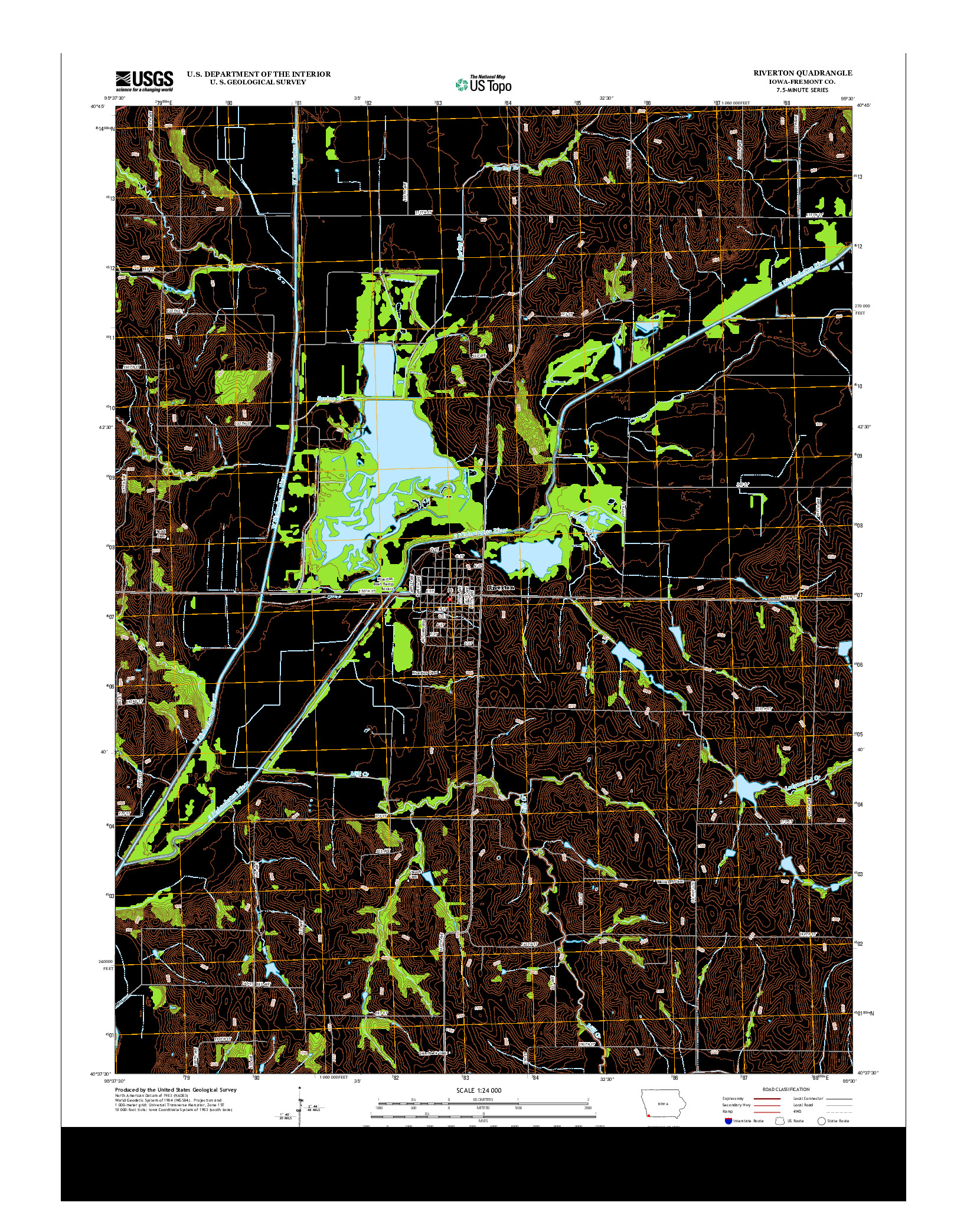 USGS US TOPO 7.5-MINUTE MAP FOR RIVERTON, IA 2013