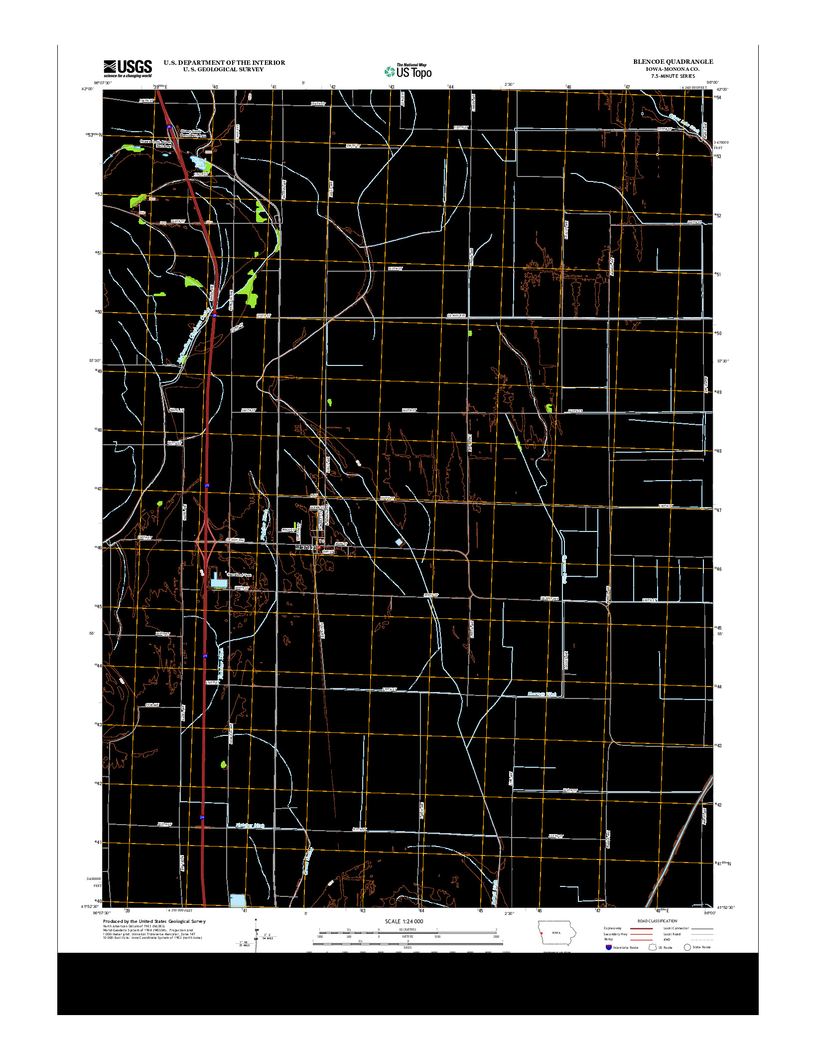 USGS US TOPO 7.5-MINUTE MAP FOR BLENCOE, IA 2013