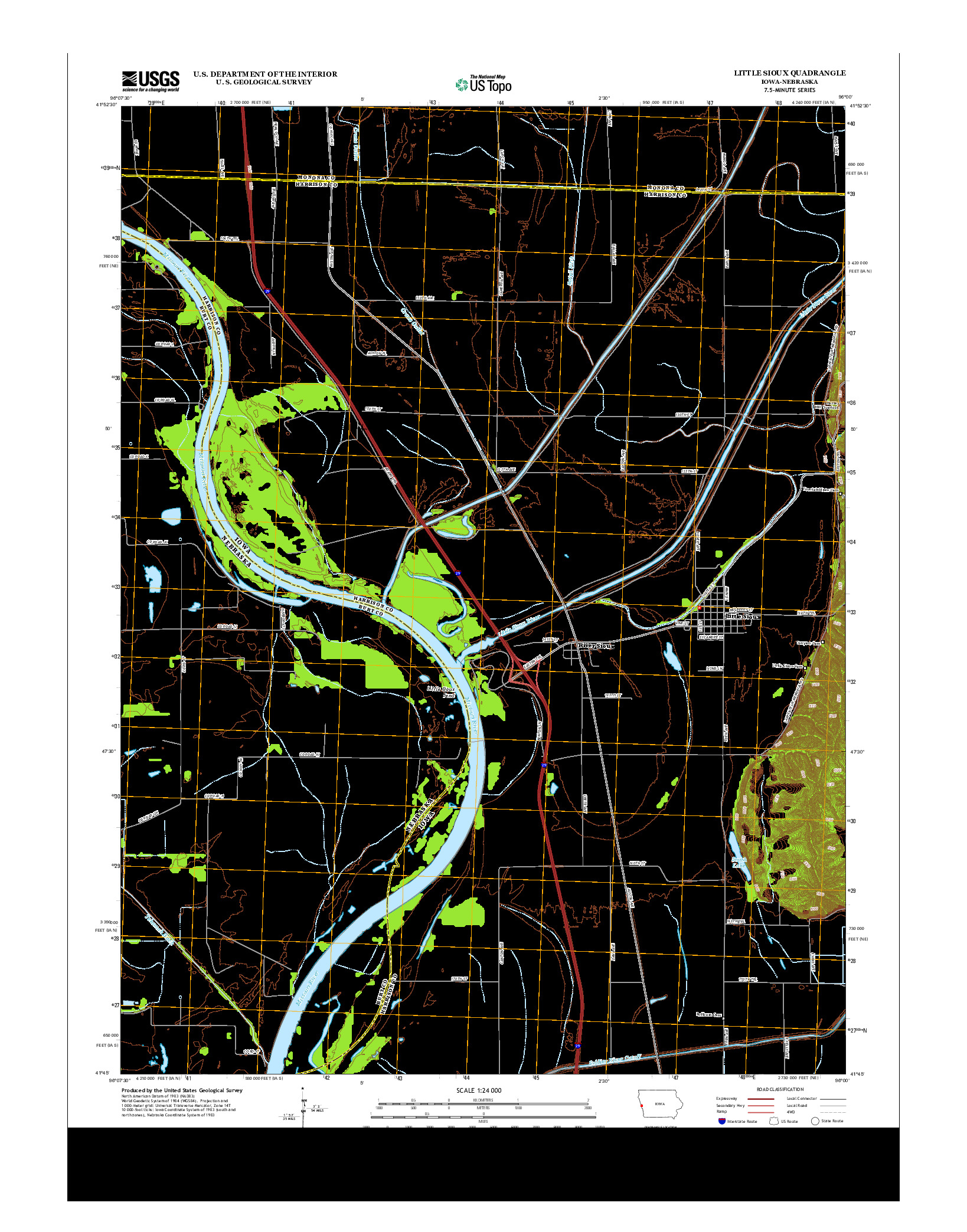 USGS US TOPO 7.5-MINUTE MAP FOR LITTLE SIOUX, IA-NE 2013