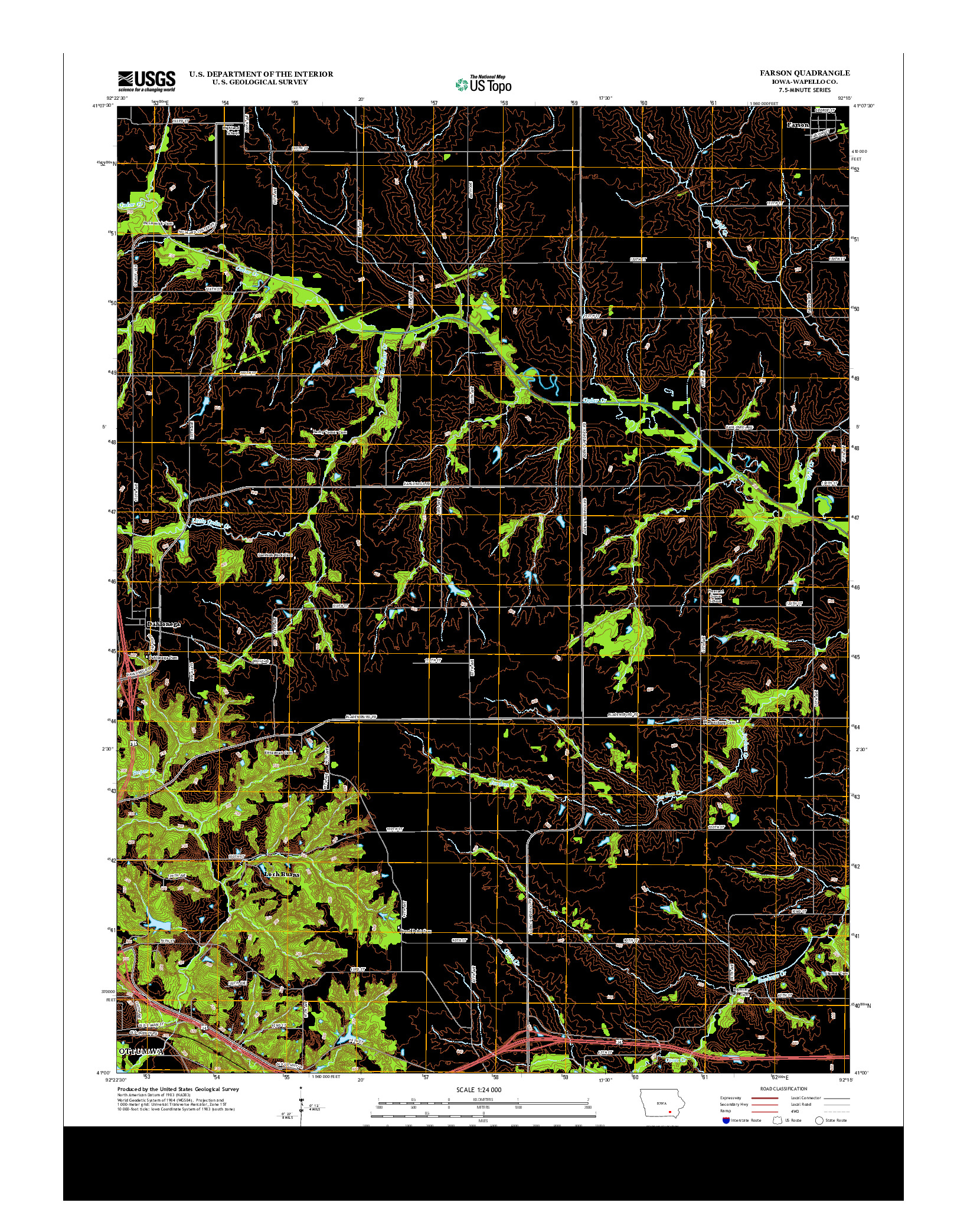 USGS US TOPO 7.5-MINUTE MAP FOR FARSON, IA 2013