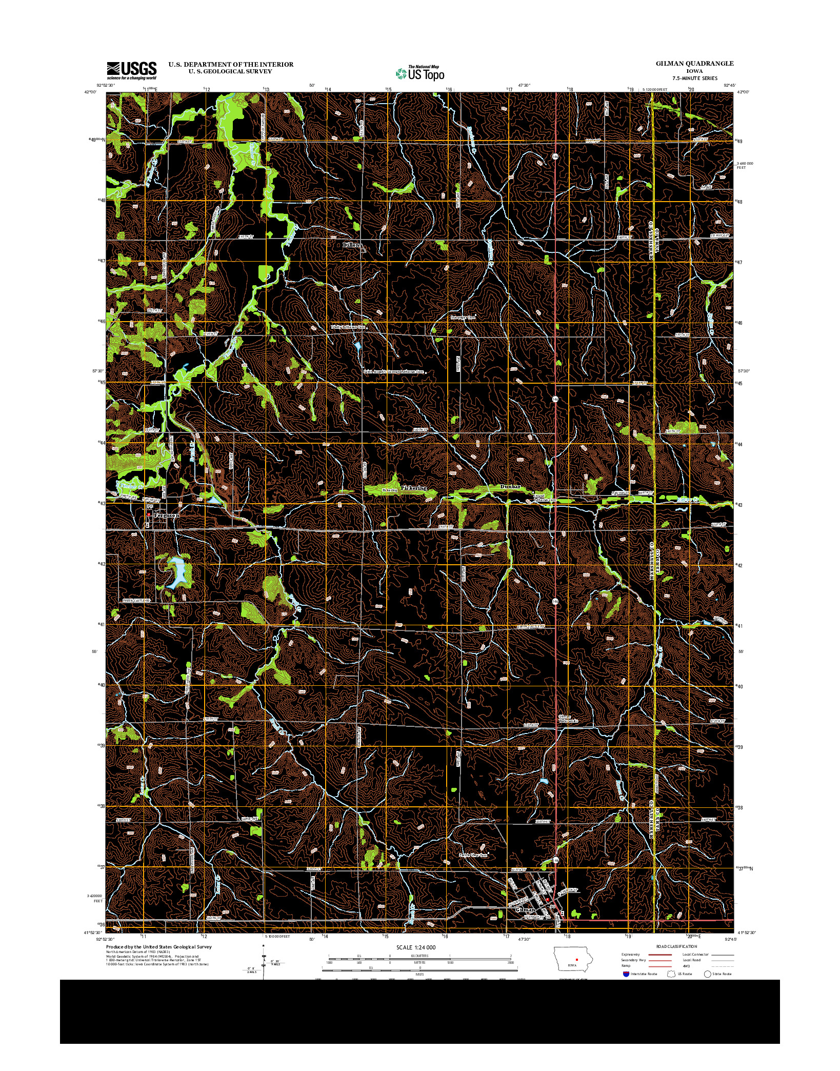 USGS US TOPO 7.5-MINUTE MAP FOR GILMAN, IA 2013