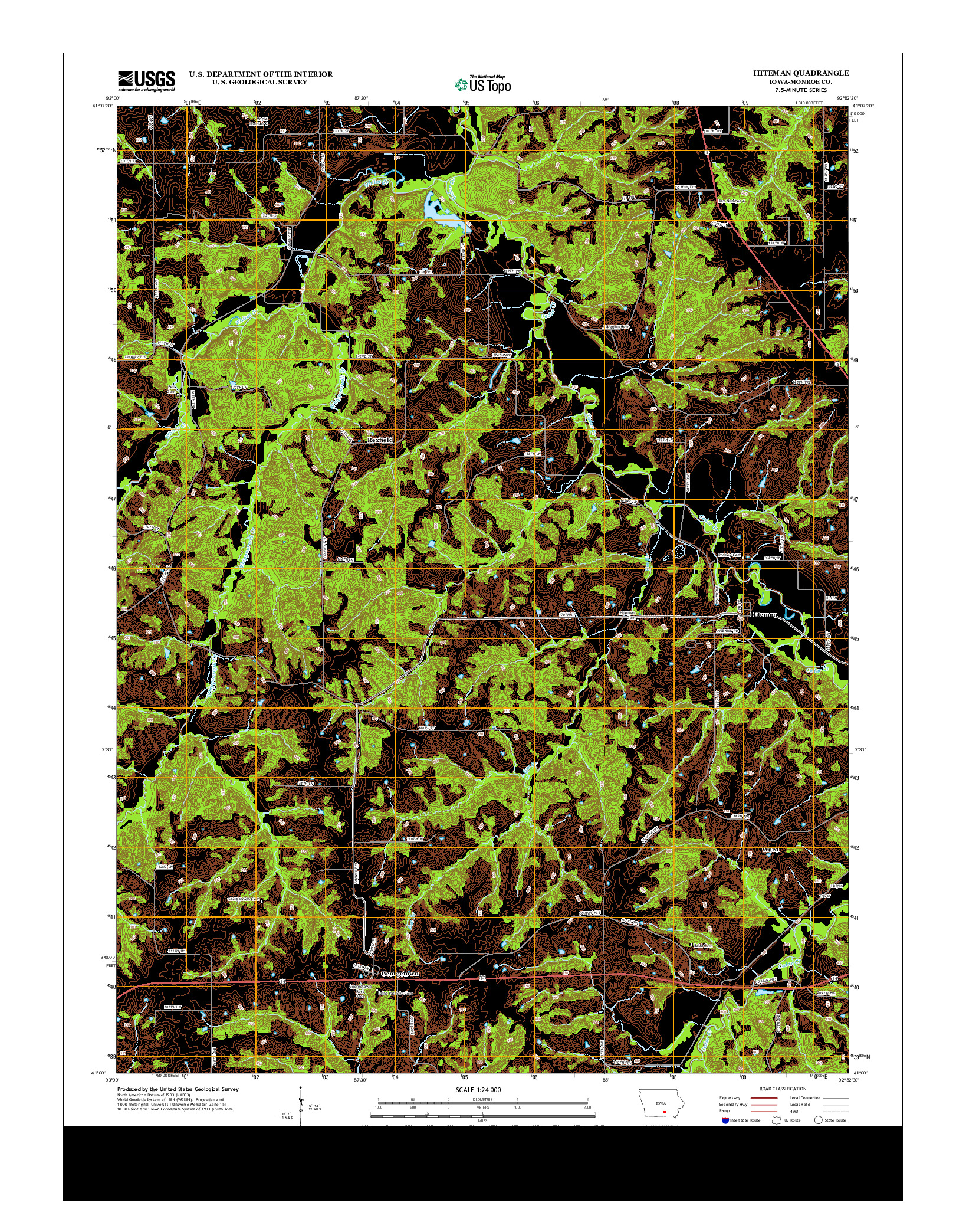 USGS US TOPO 7.5-MINUTE MAP FOR HITEMAN, IA 2013