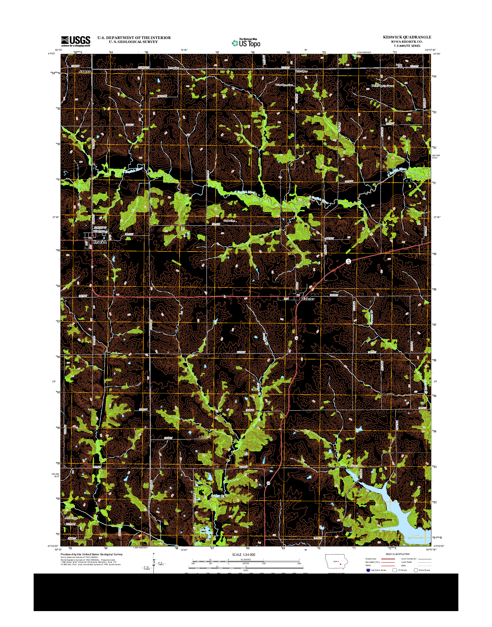 USGS US TOPO 7.5-MINUTE MAP FOR KESWICK, IA 2013