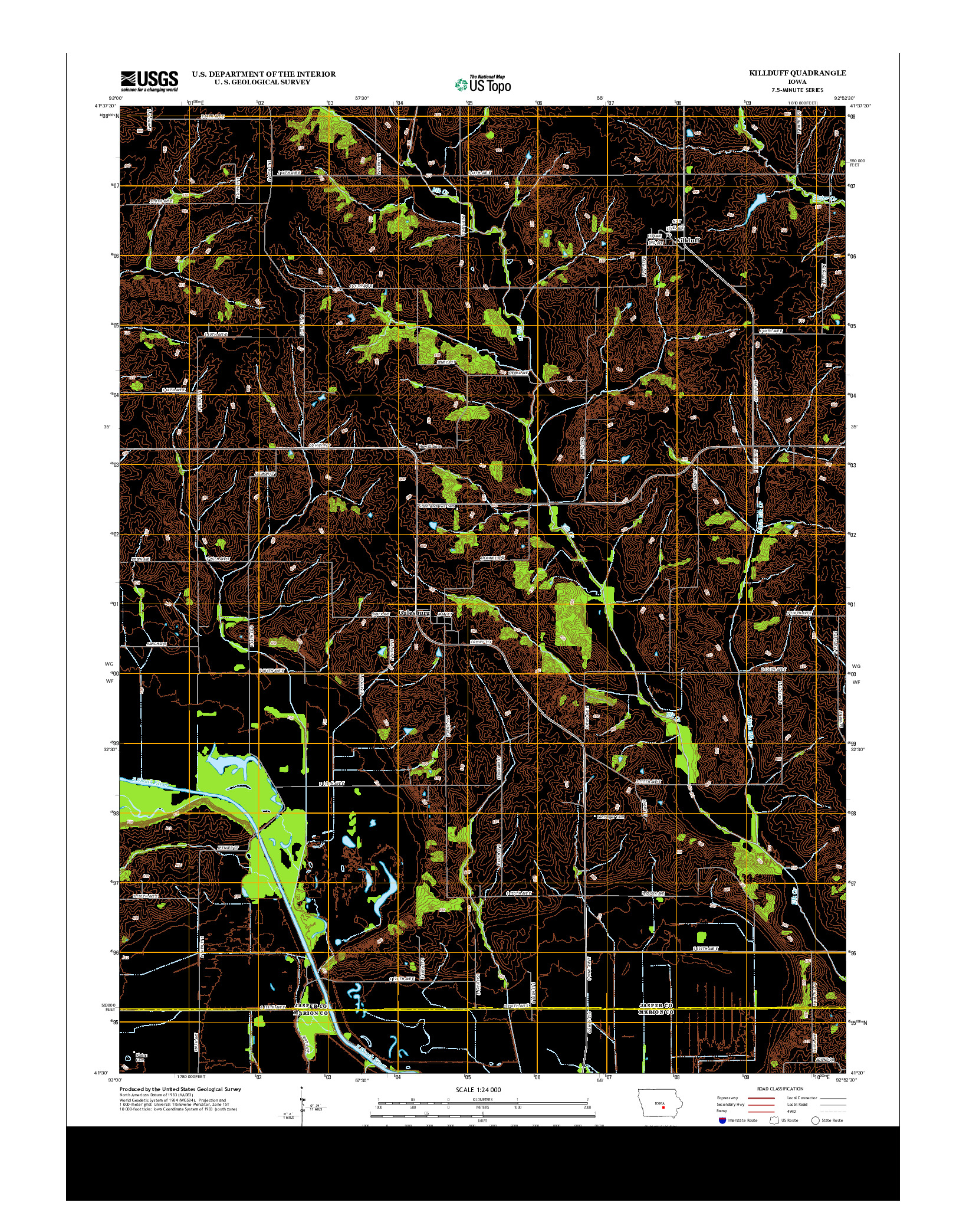 USGS US TOPO 7.5-MINUTE MAP FOR KILLDUFF, IA 2013