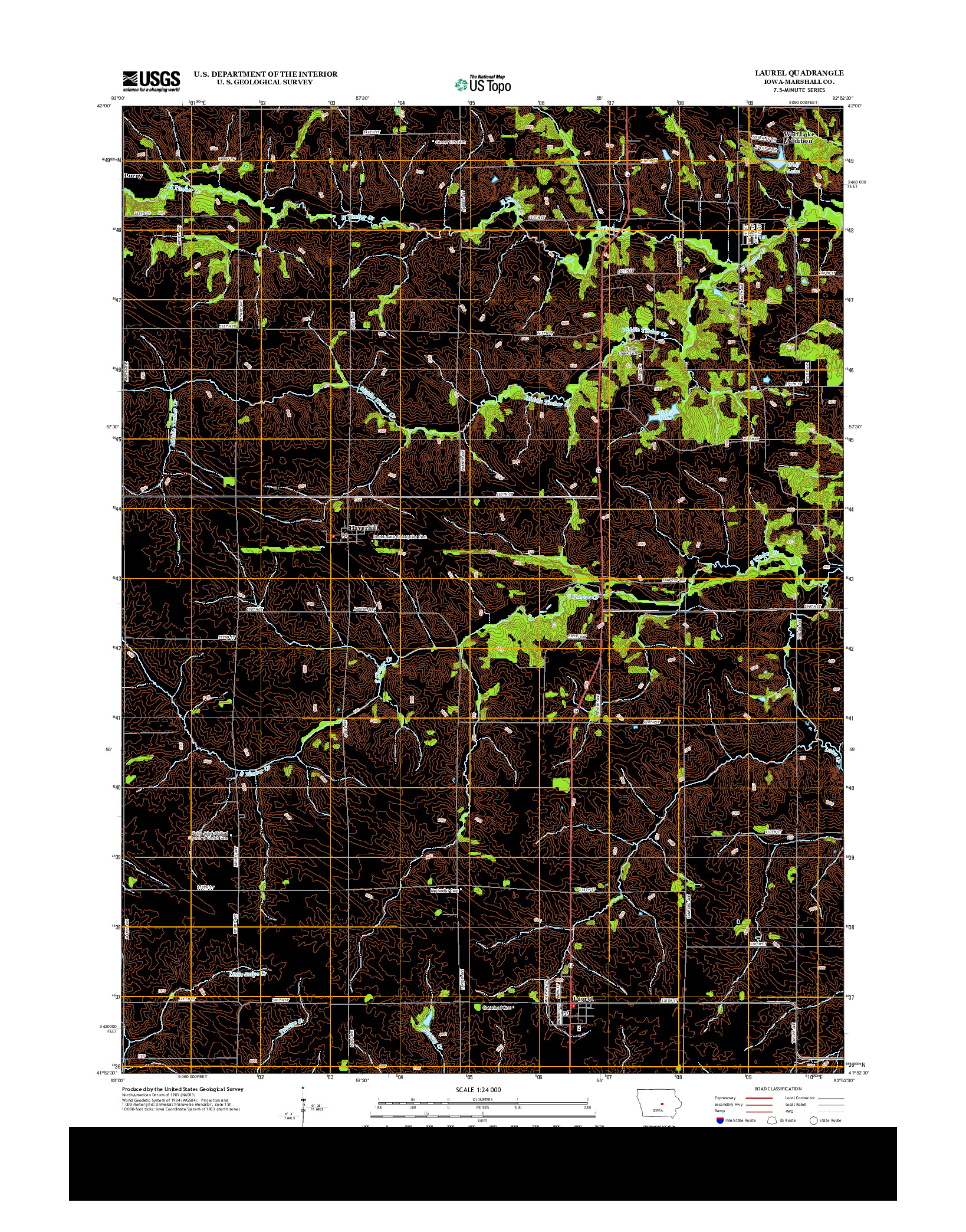 USGS US TOPO 7.5-MINUTE MAP FOR LAUREL, IA 2013