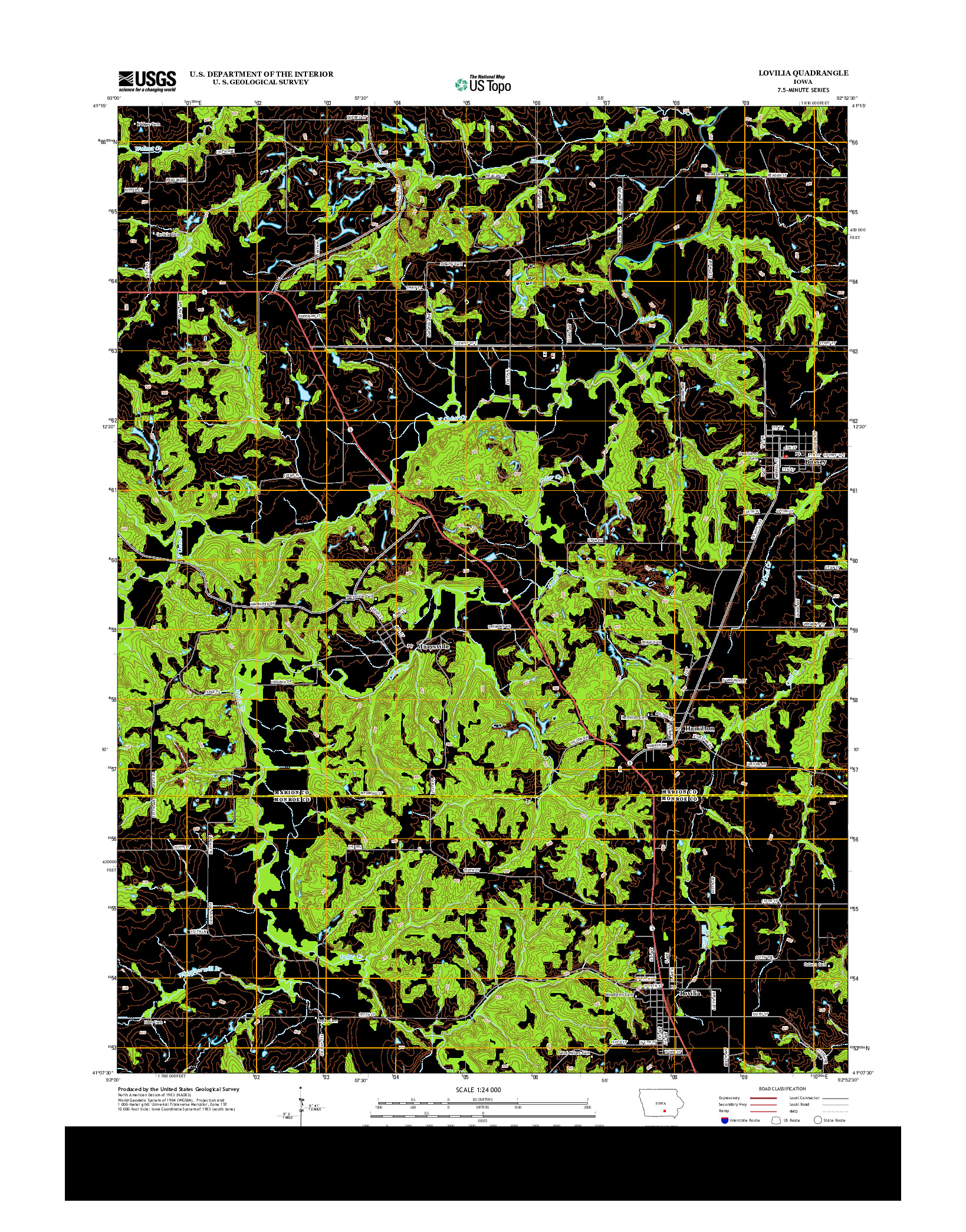 USGS US TOPO 7.5-MINUTE MAP FOR LOVILIA, IA 2013