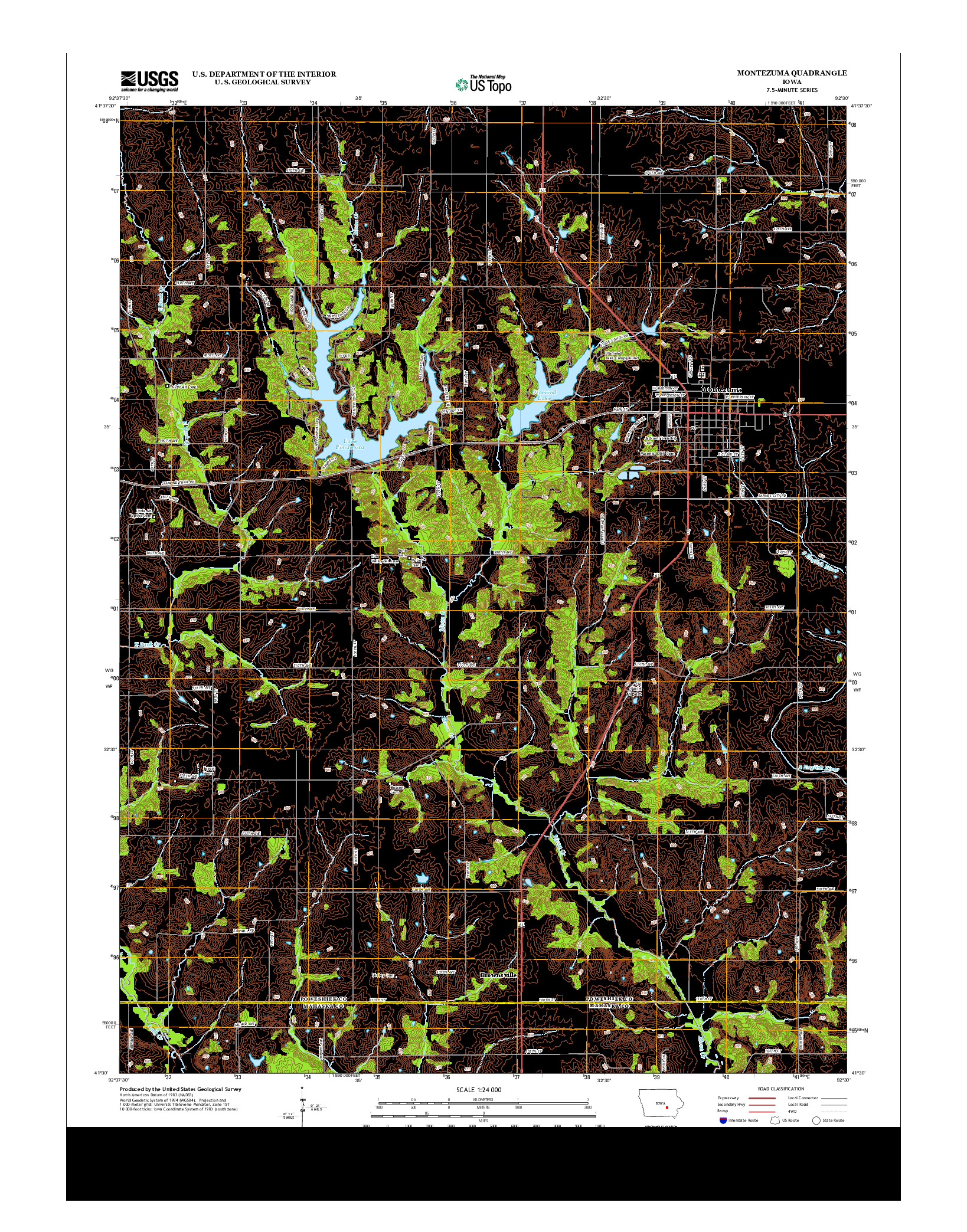USGS US TOPO 7.5-MINUTE MAP FOR MONTEZUMA, IA 2013