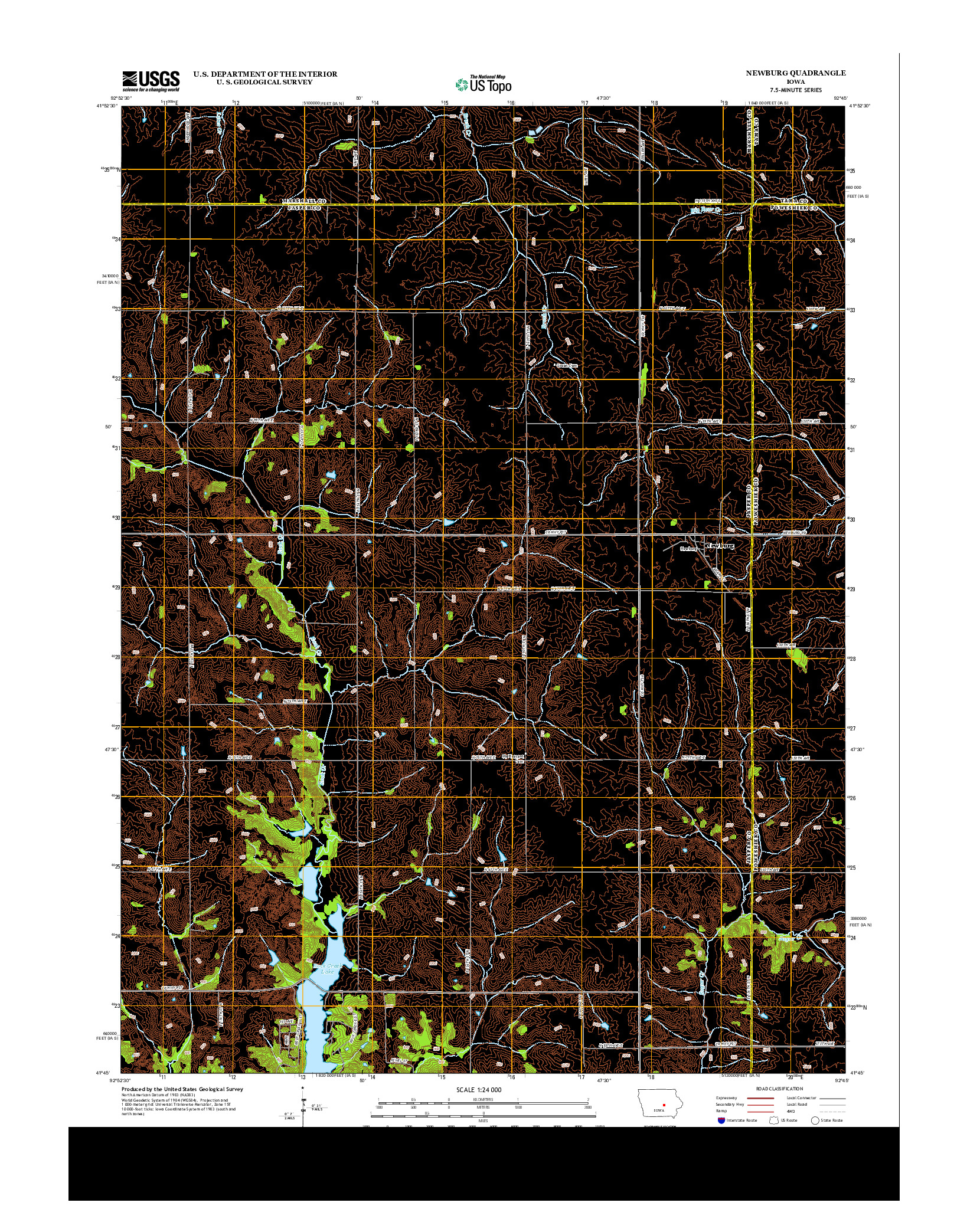 USGS US TOPO 7.5-MINUTE MAP FOR NEWBURG, IA 2013