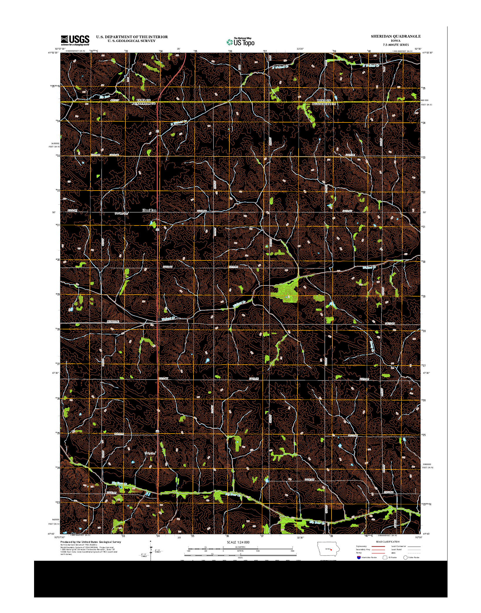 USGS US TOPO 7.5-MINUTE MAP FOR SHERIDAN, IA 2013