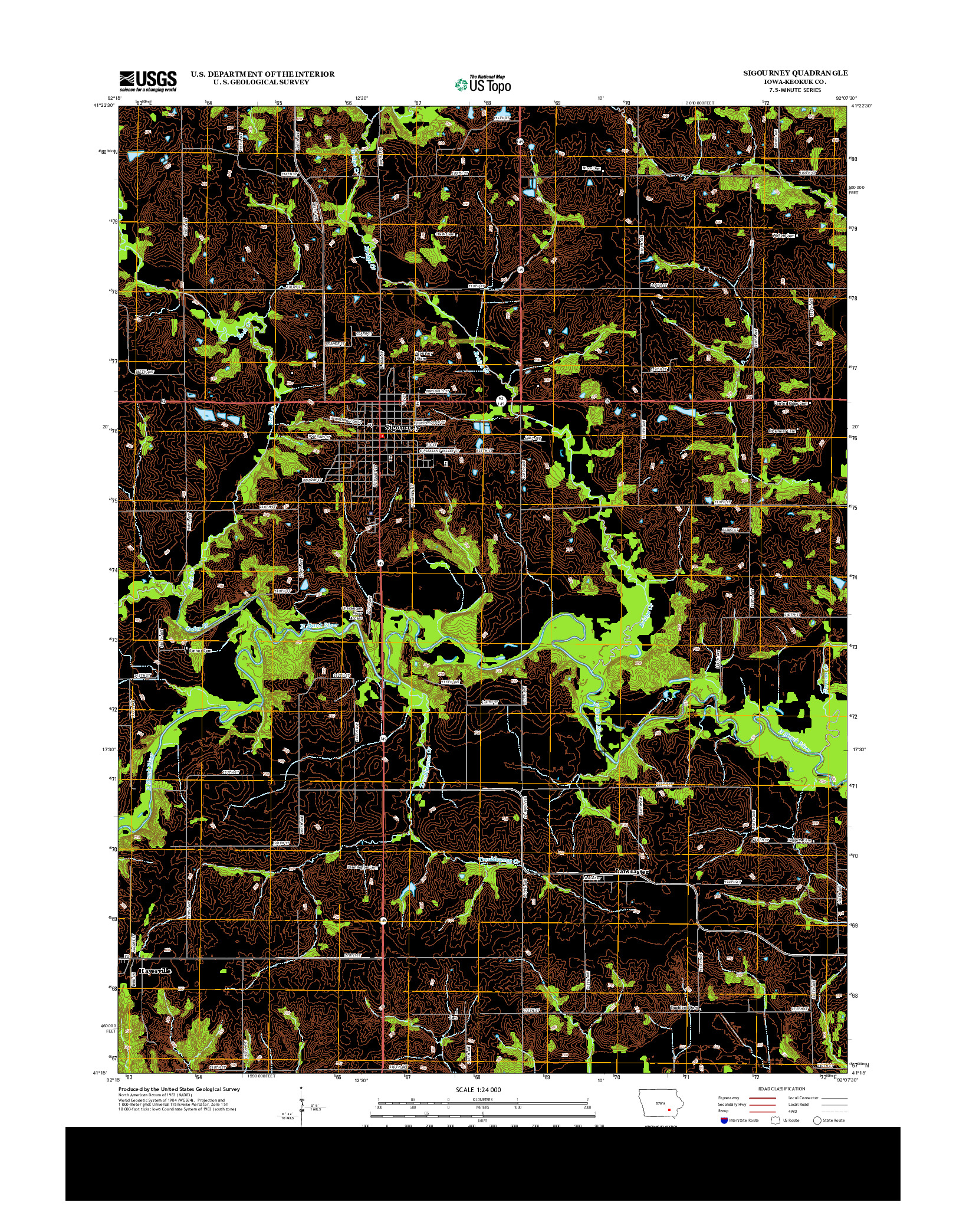 USGS US TOPO 7.5-MINUTE MAP FOR SIGOURNEY, IA 2013